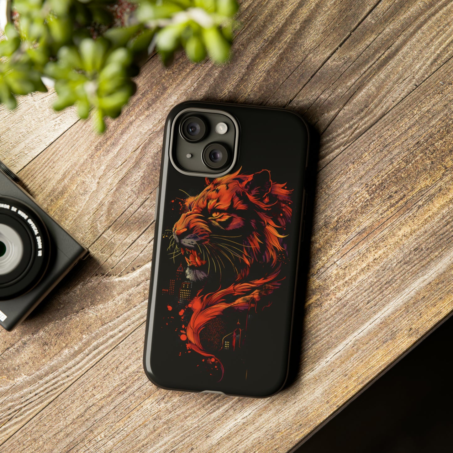 Tough Phone Case Tiger Orange and Black