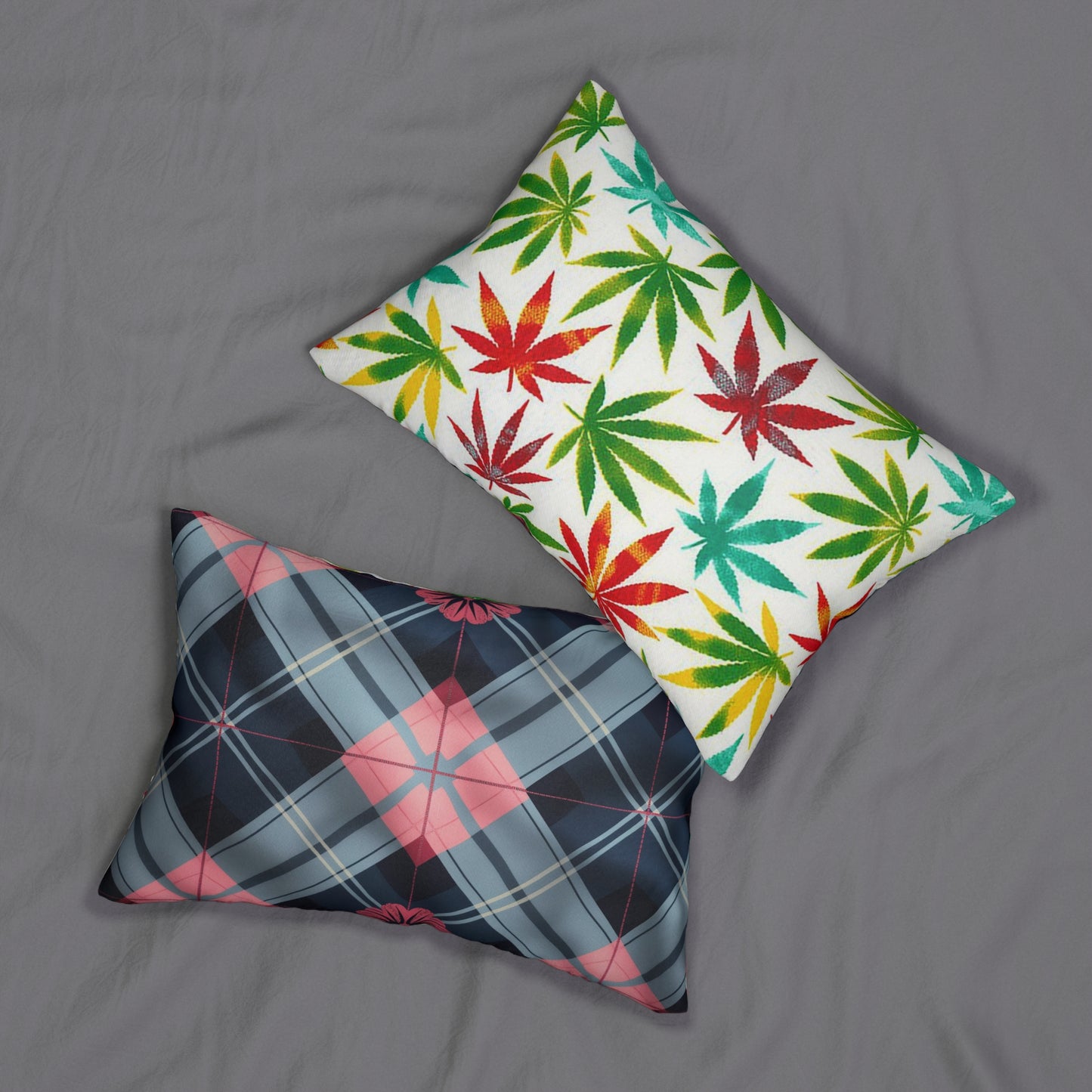 Spun Polyester Lumbar Pillow Cannabis