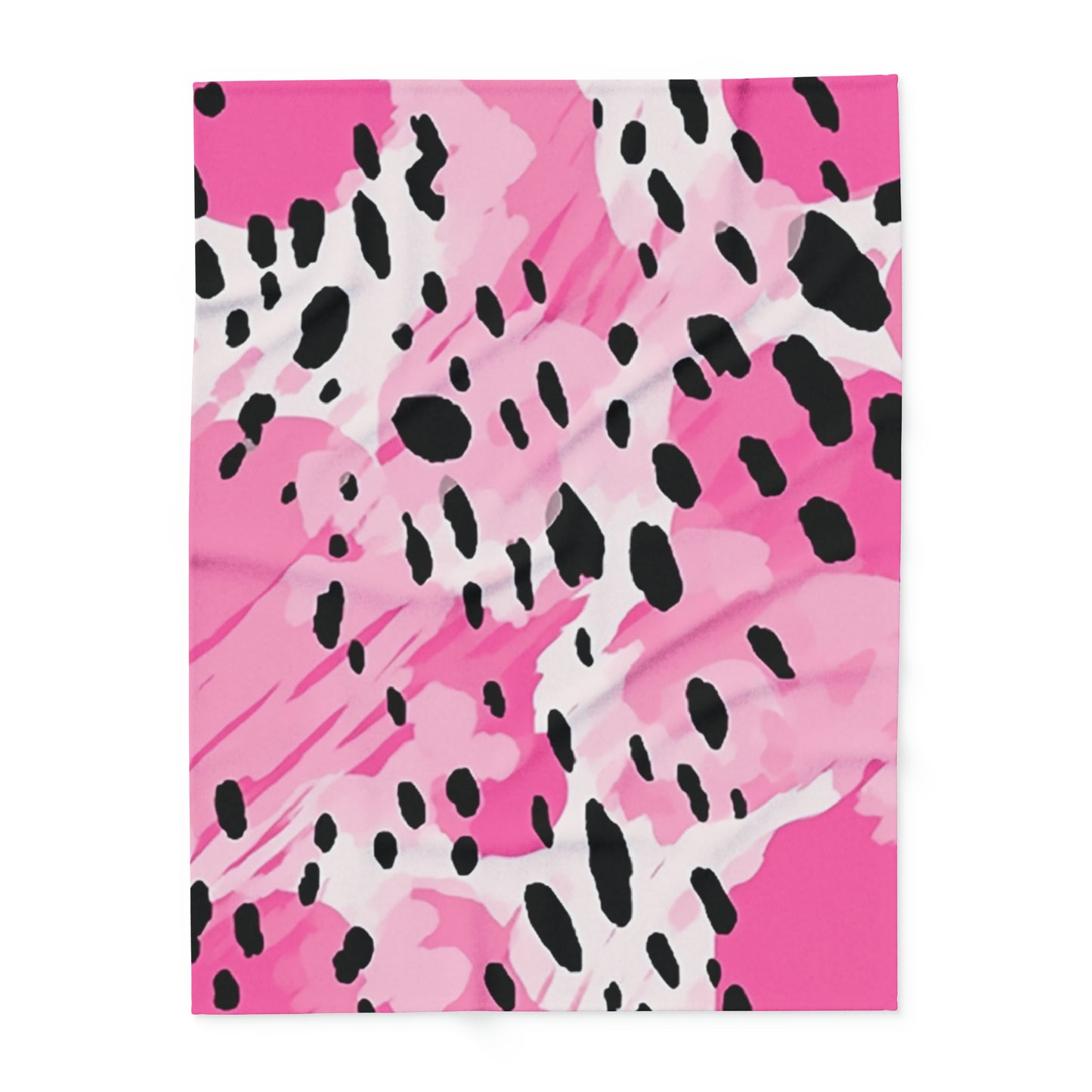 Arctic Fleece Blanket Pink Leopard Spots