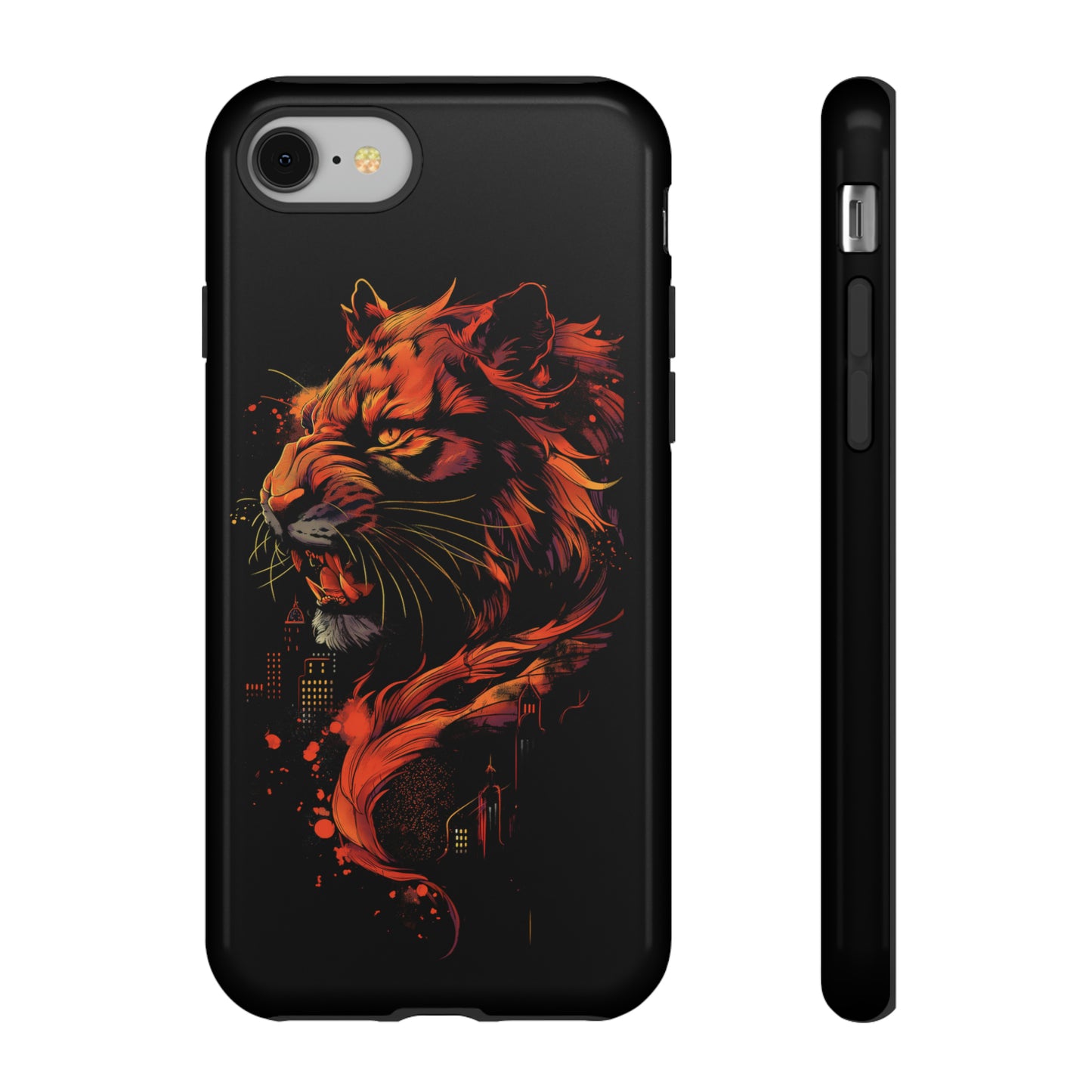 Tough Phone Case Tiger Orange and Black