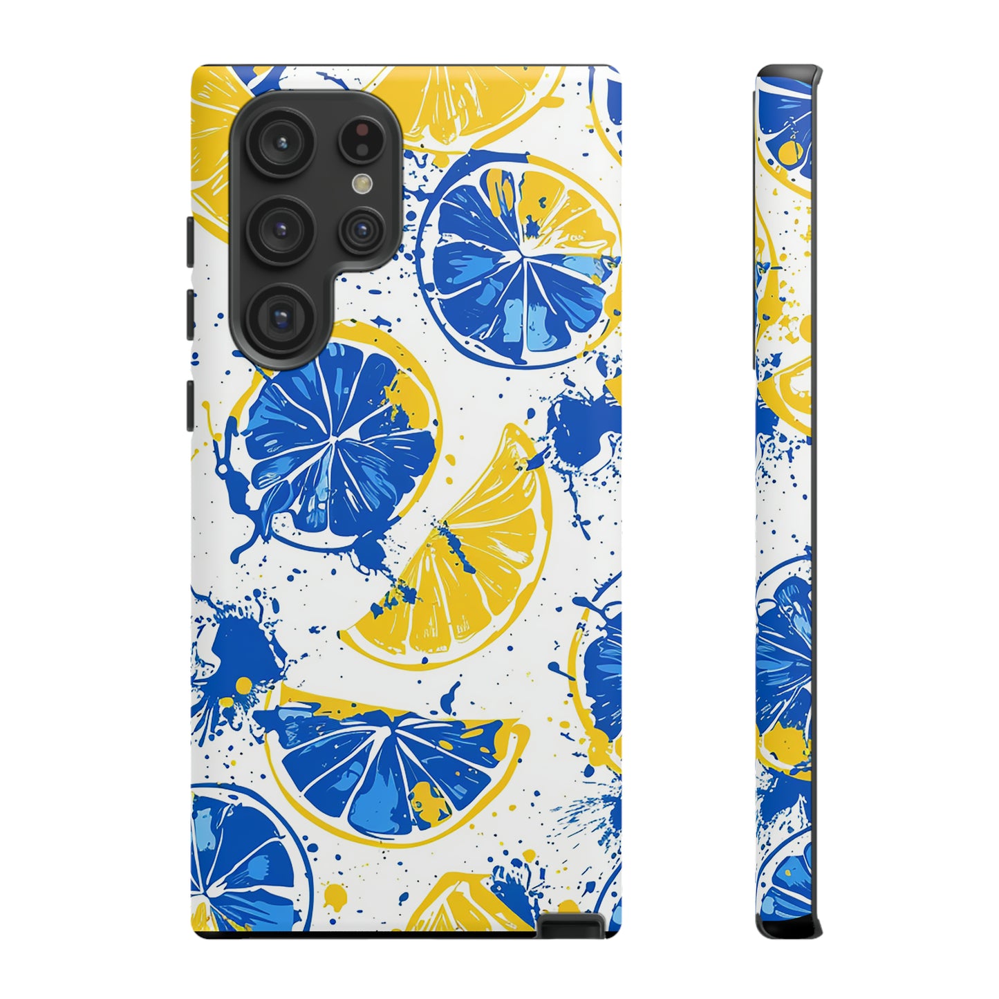 Tough Phone Case Lemon Blue and Yellow