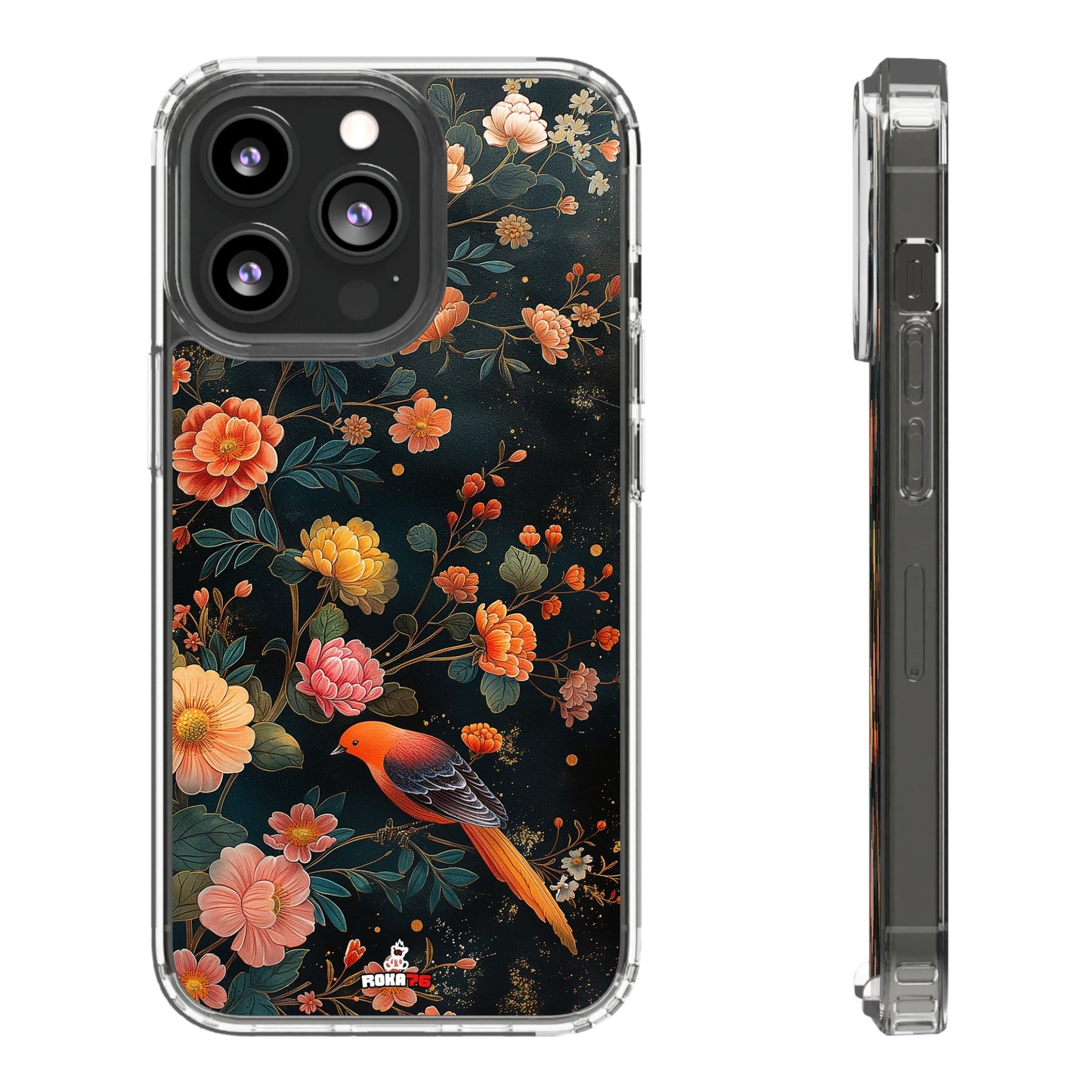 Clear Phone Cases Flower Bird Design