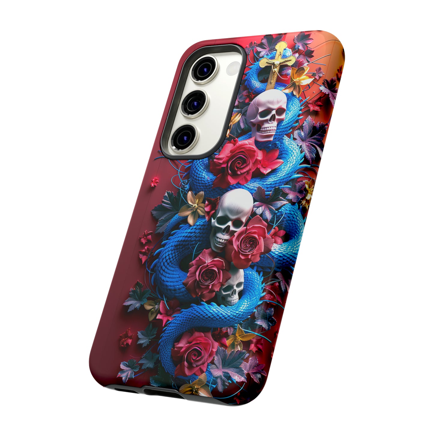 Tough Phone Case Skull and Snake