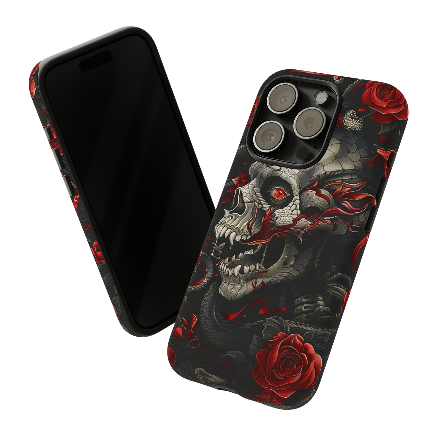 Tough Phone Case Skull and Rose 03