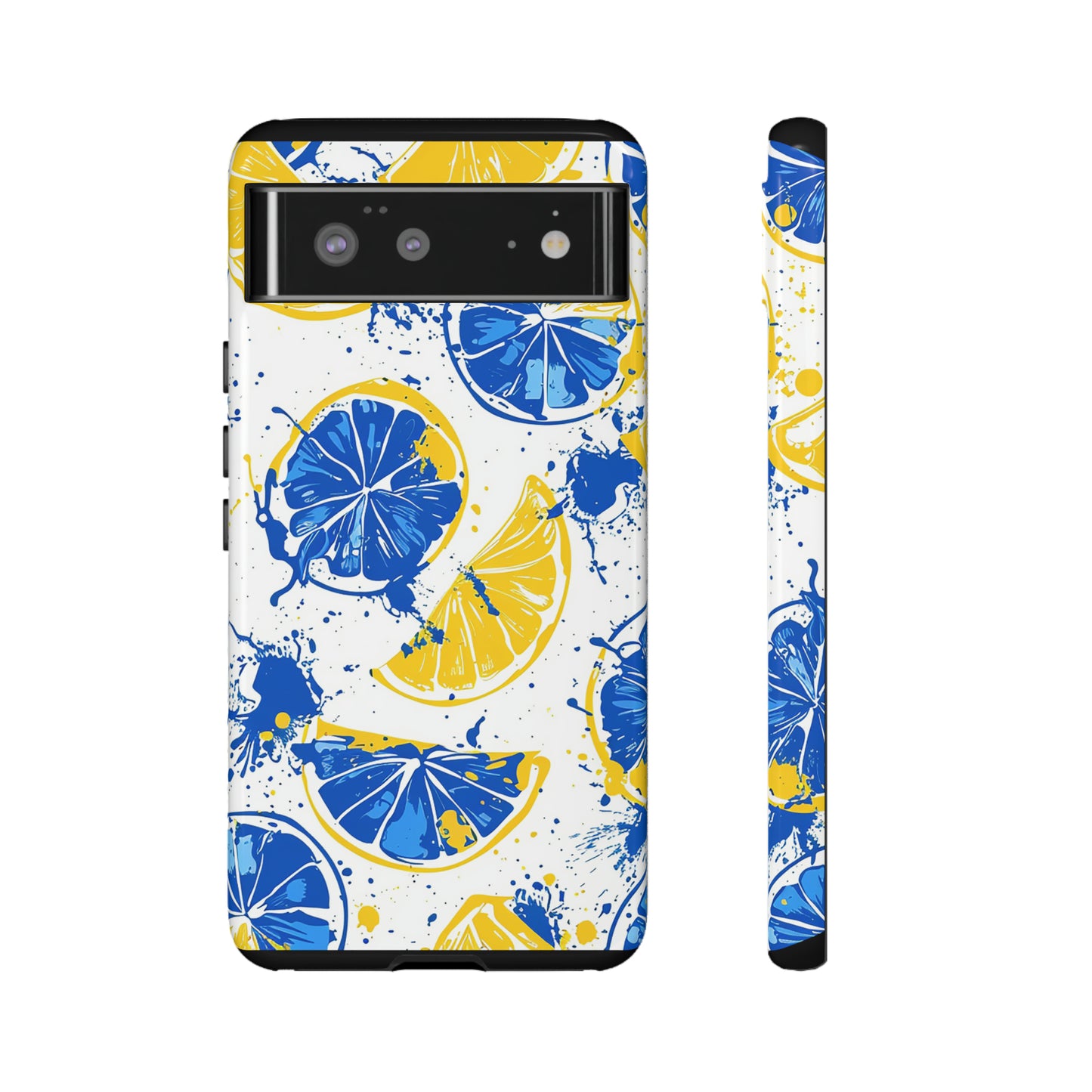 Tough Phone Case Lemon Blue and Yellow