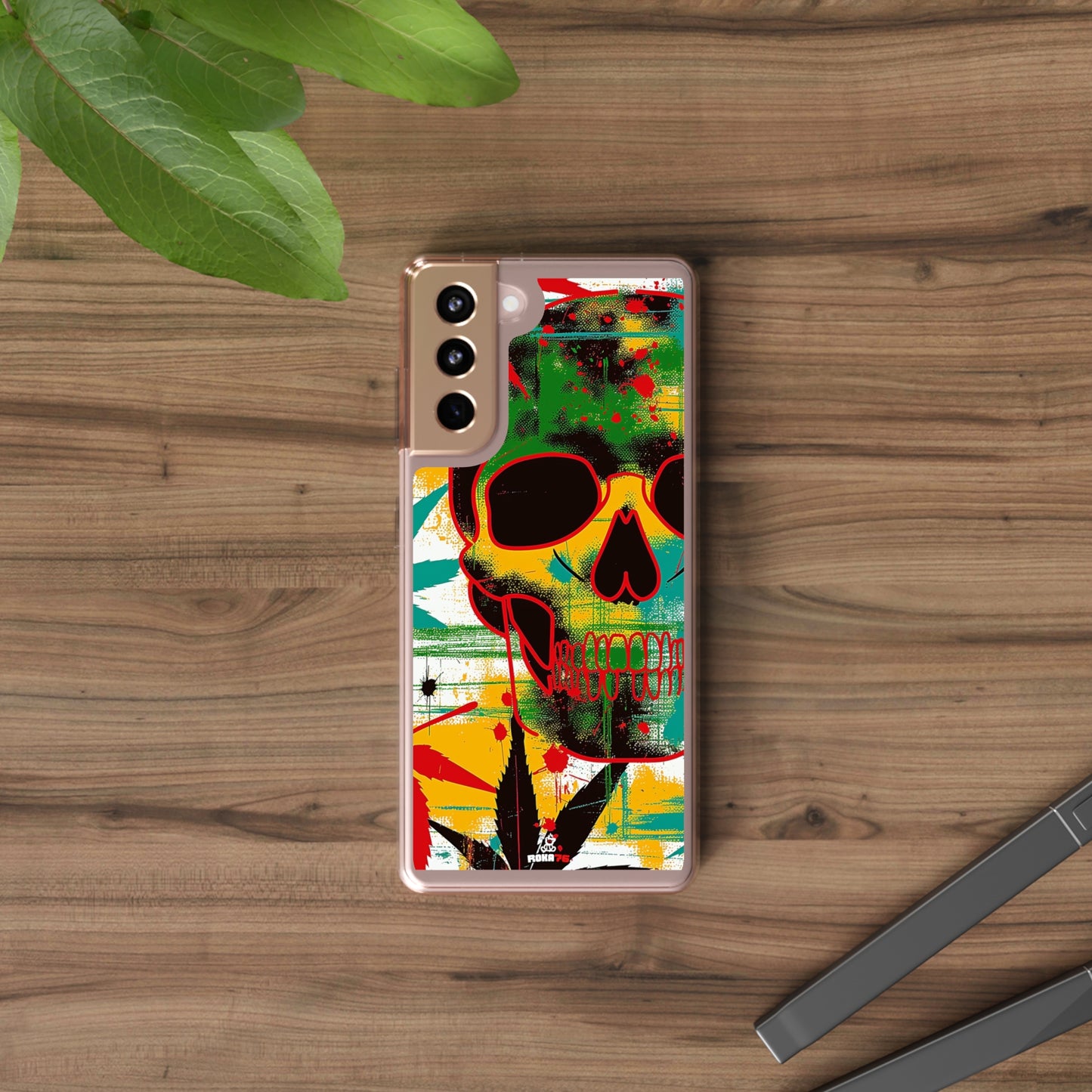 Clear Phone Cases Graphic Skull Cannabis