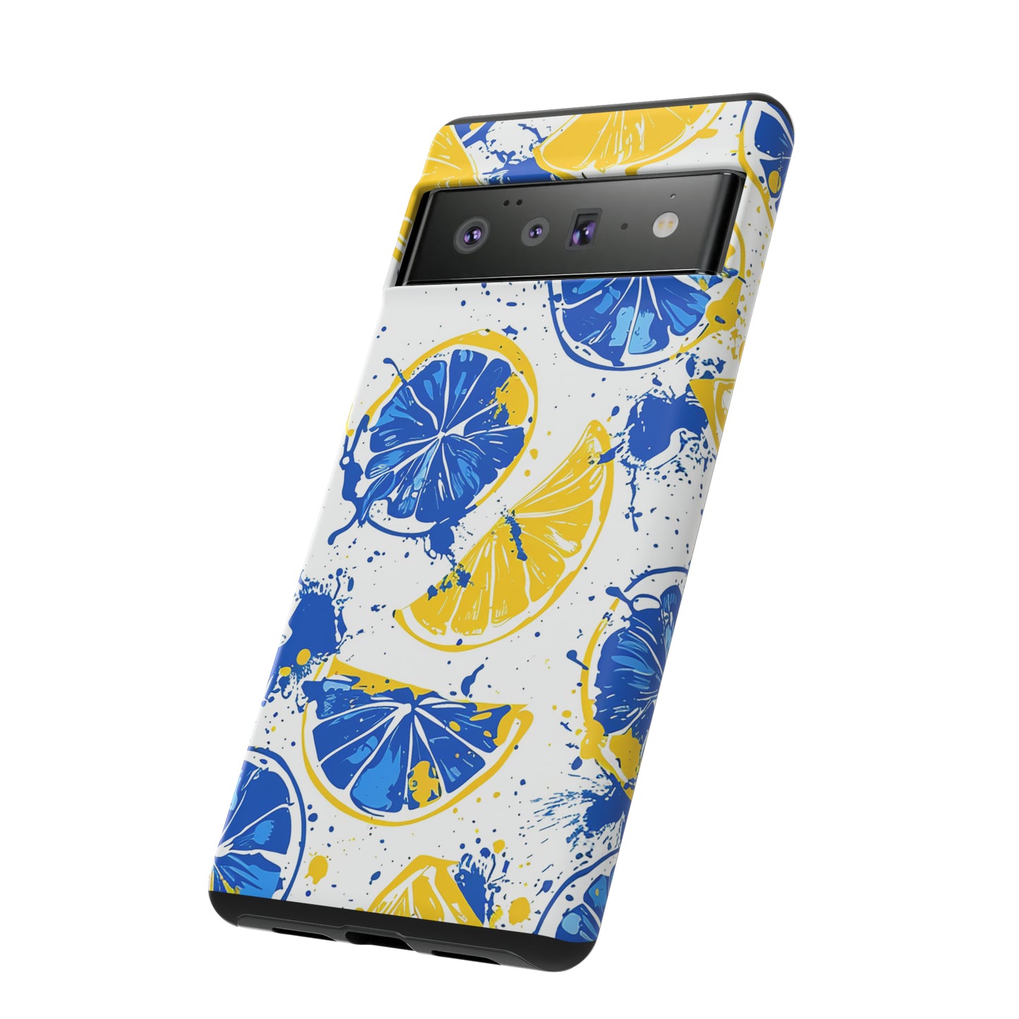 Tough Phone Case Lemon Blue and Yellow