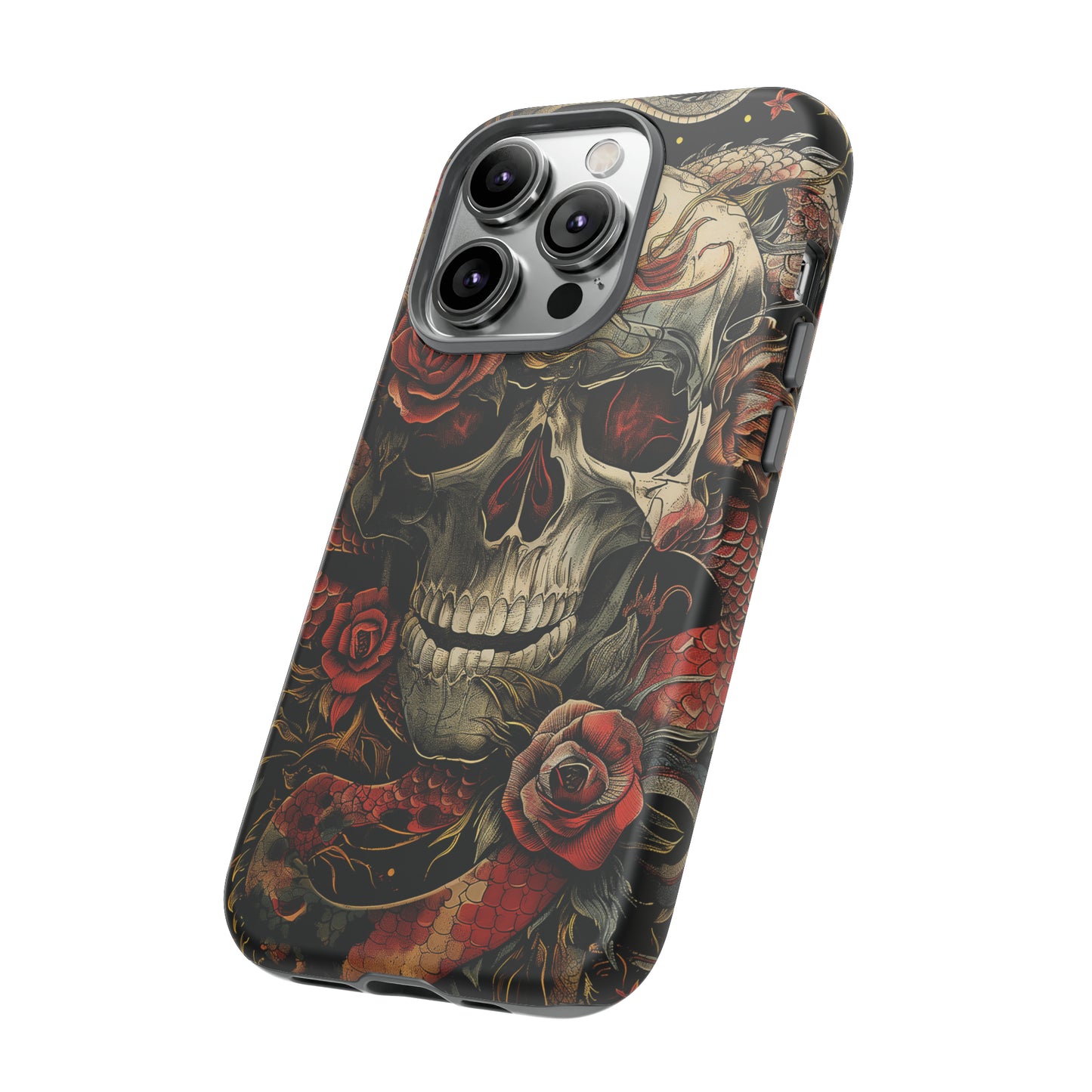 Tough Phone Case Skull and Rose 02