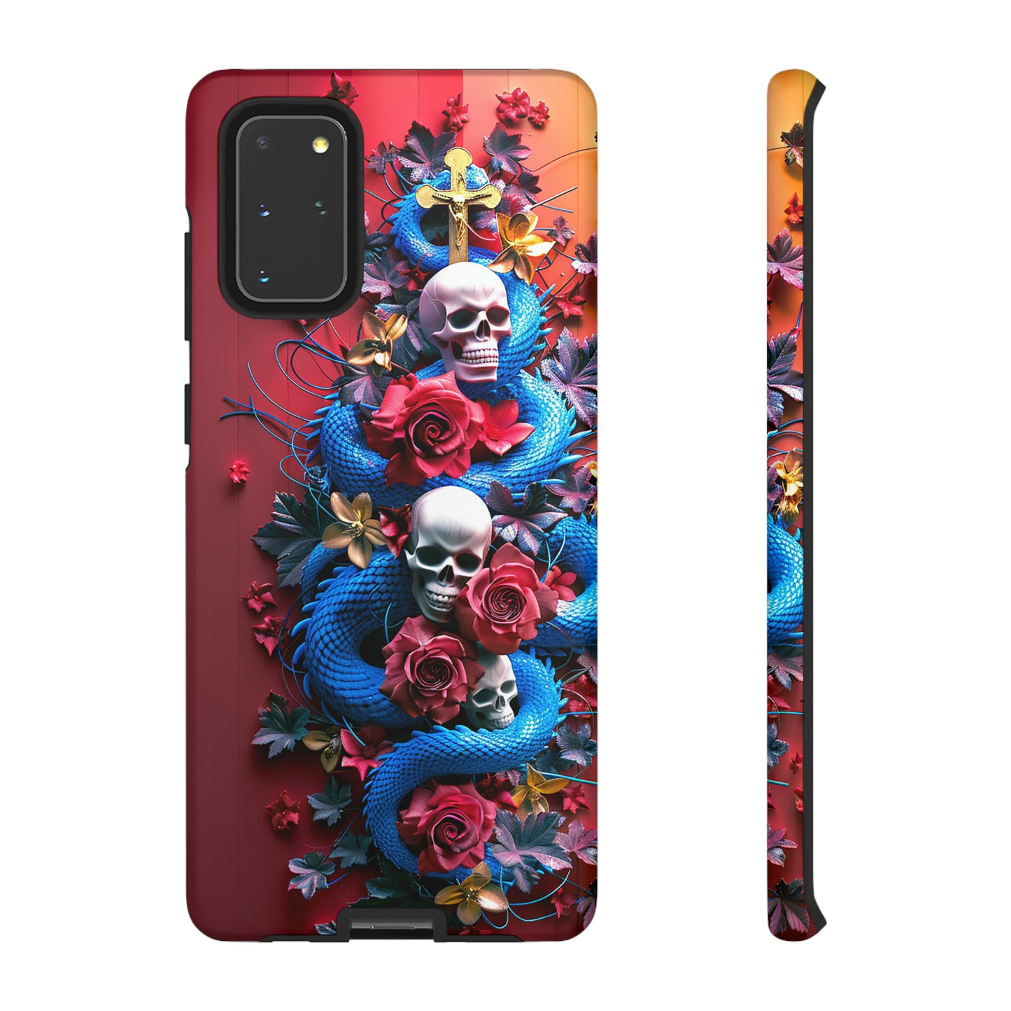 Tough Phone Case Skull and Snake