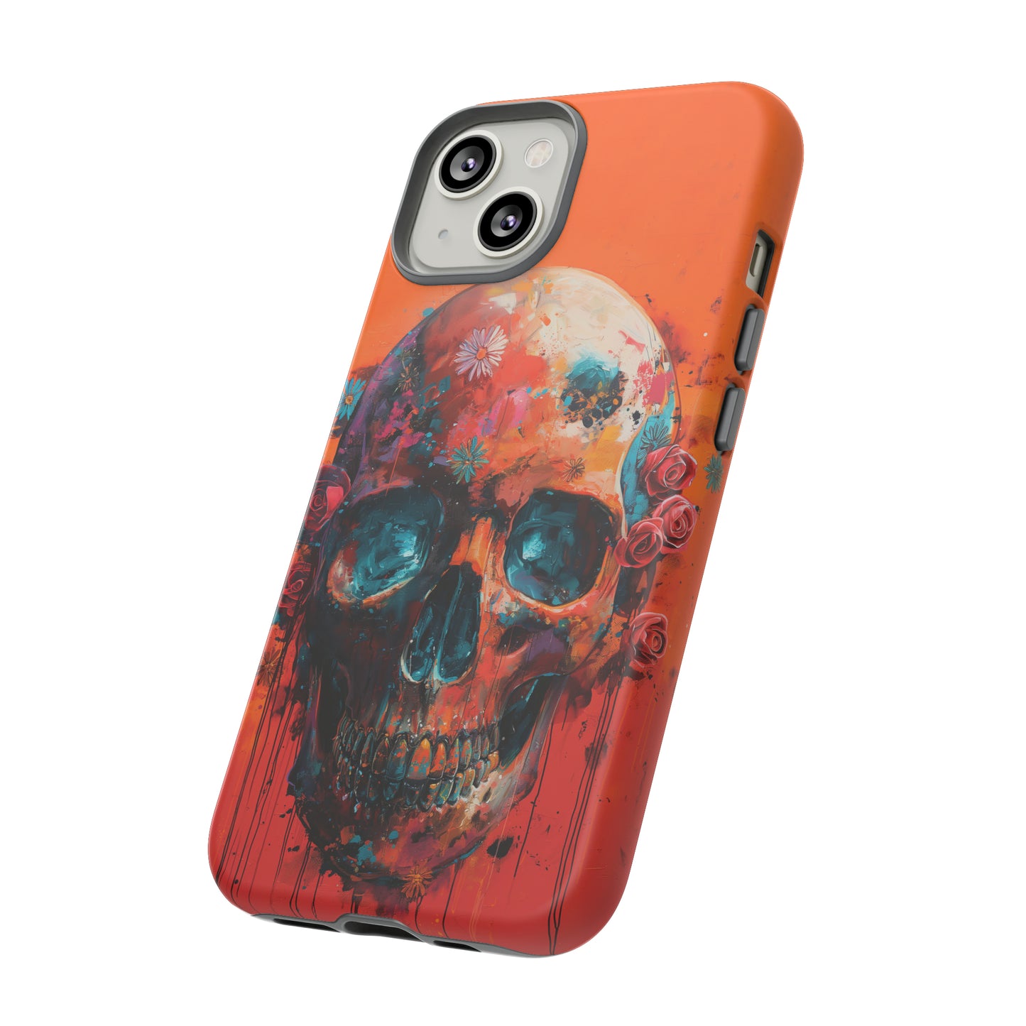 Tough Phone Case Orange Skull