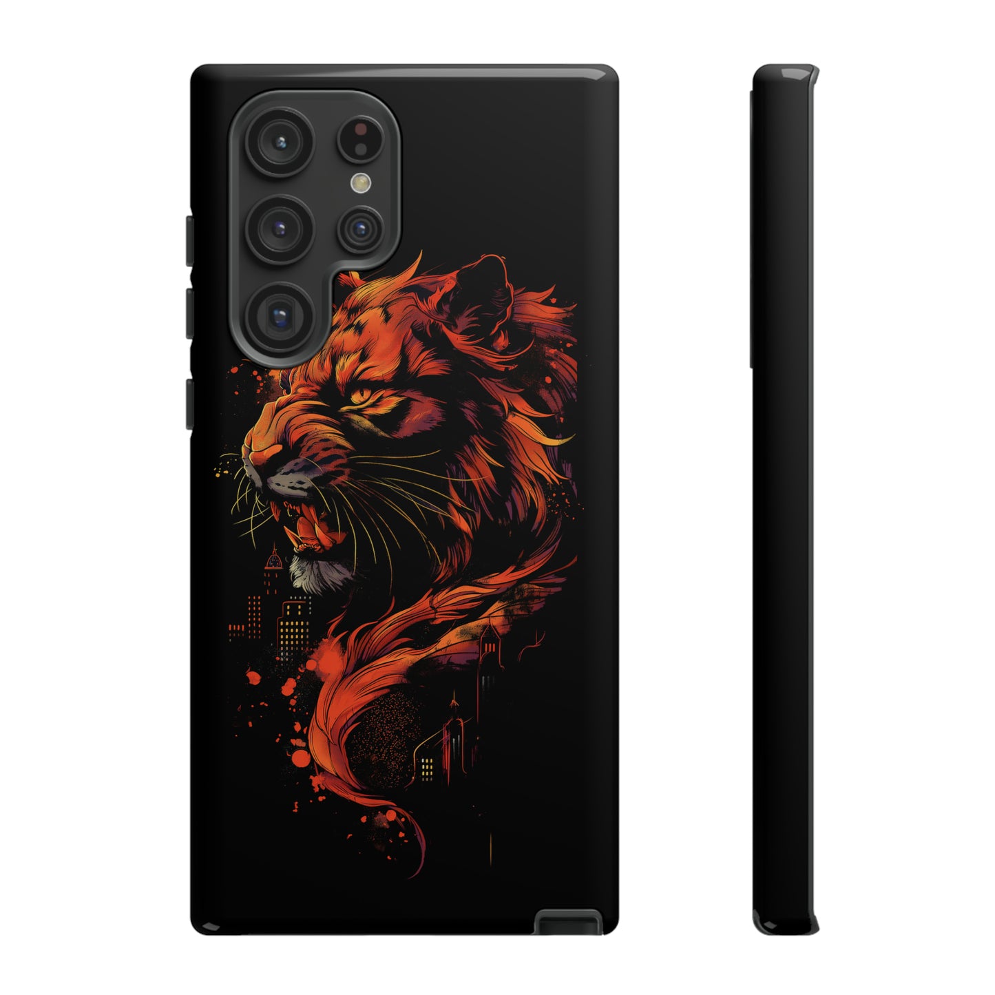 Tough Phone Case Tiger Orange and Black