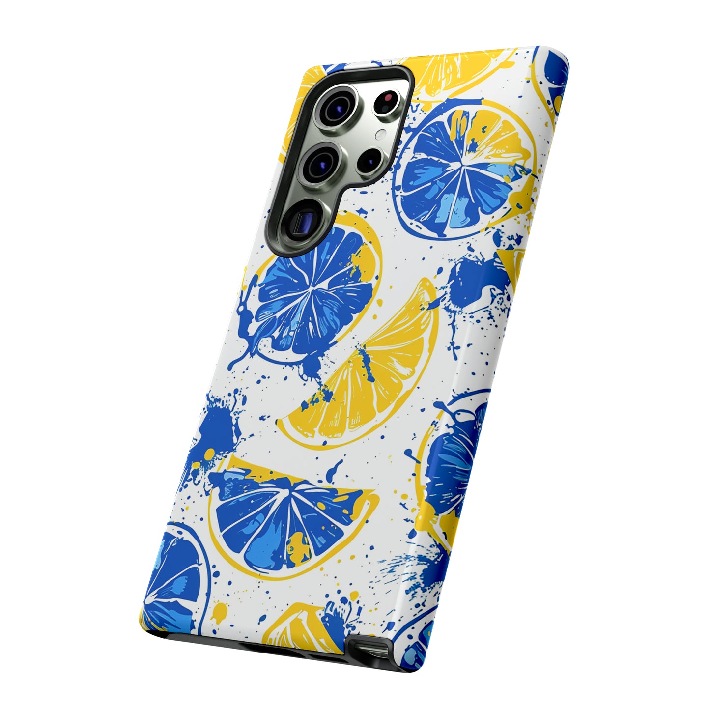 Tough Phone Case Lemon Blue and Yellow