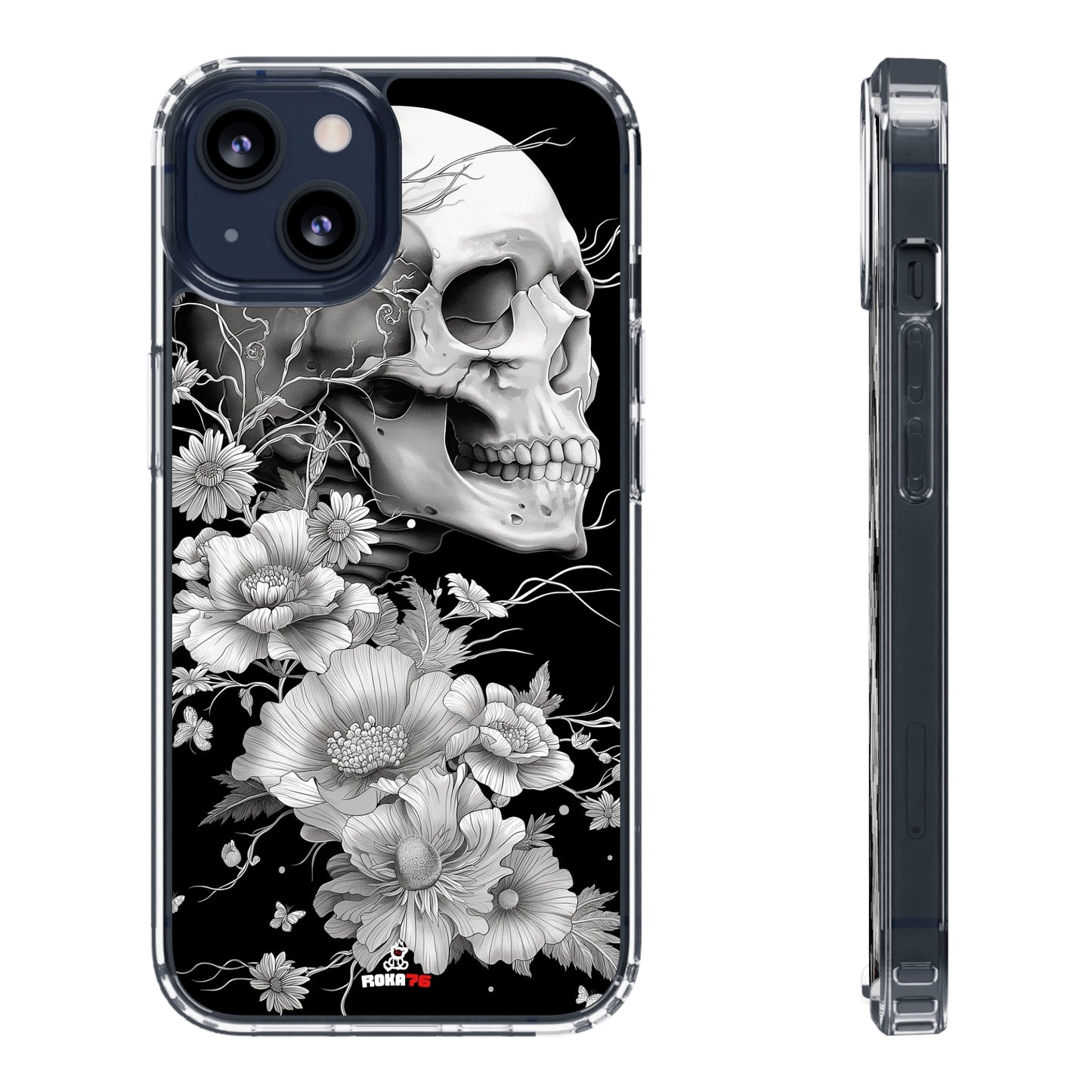 Clear Phone Cases White Skull