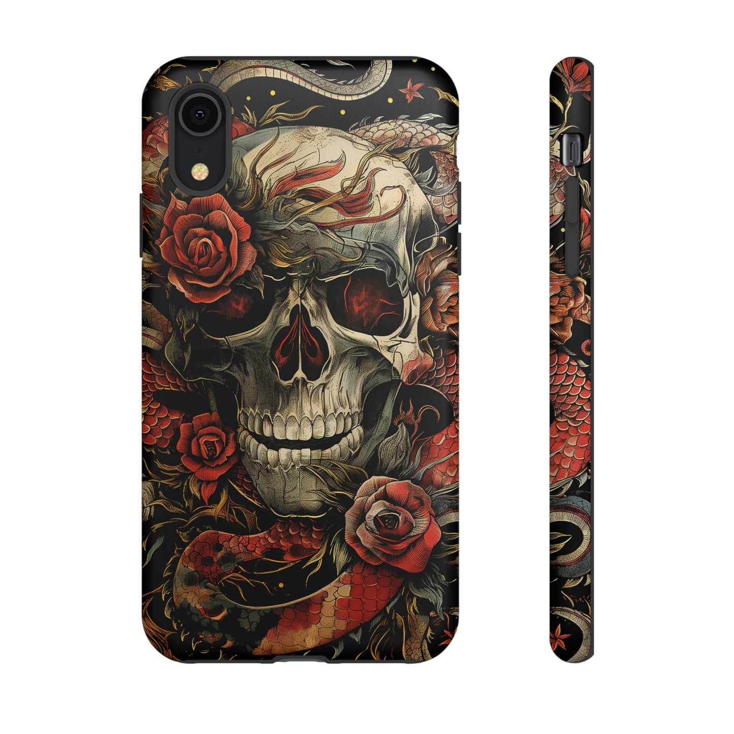 Tough Phone Case Skull and Rose 02