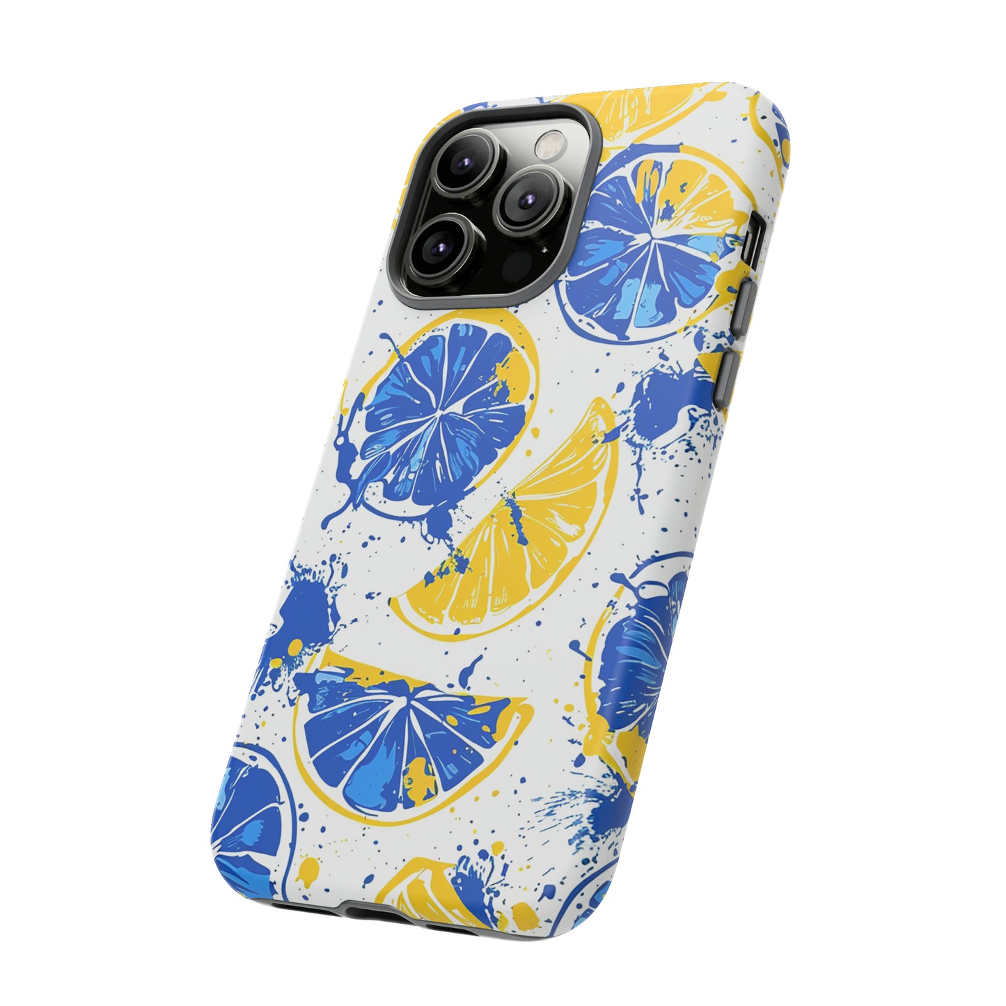 Tough Phone Case Lemon Blue and Yellow