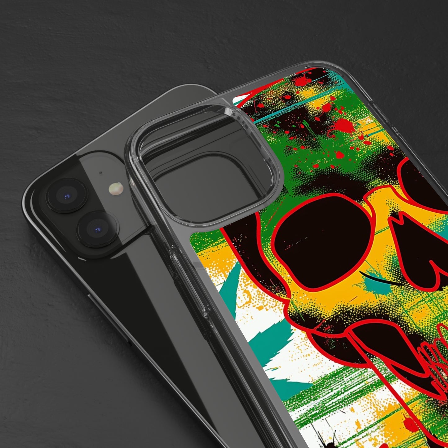 Clear Phone Cases Graphic Skull Cannabis