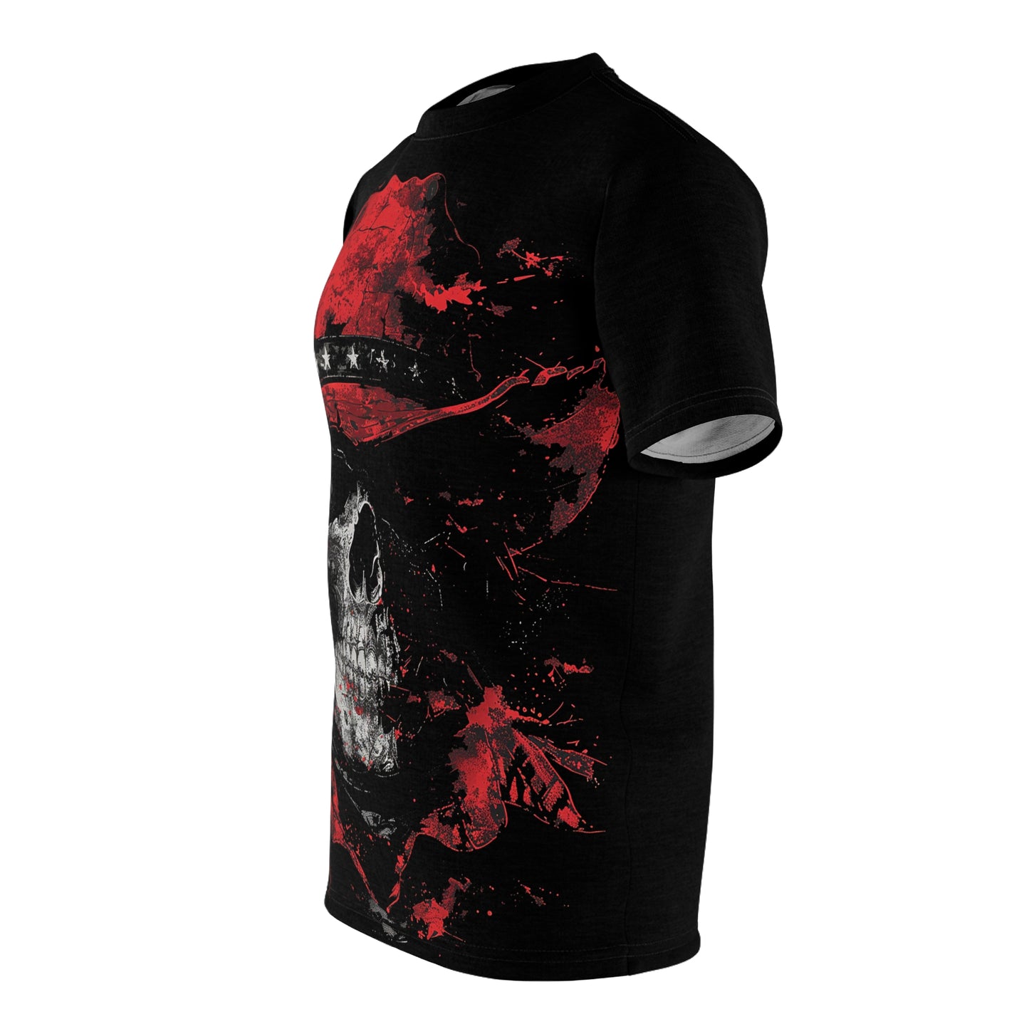 Dark Red Hat Skull Graphic Tee