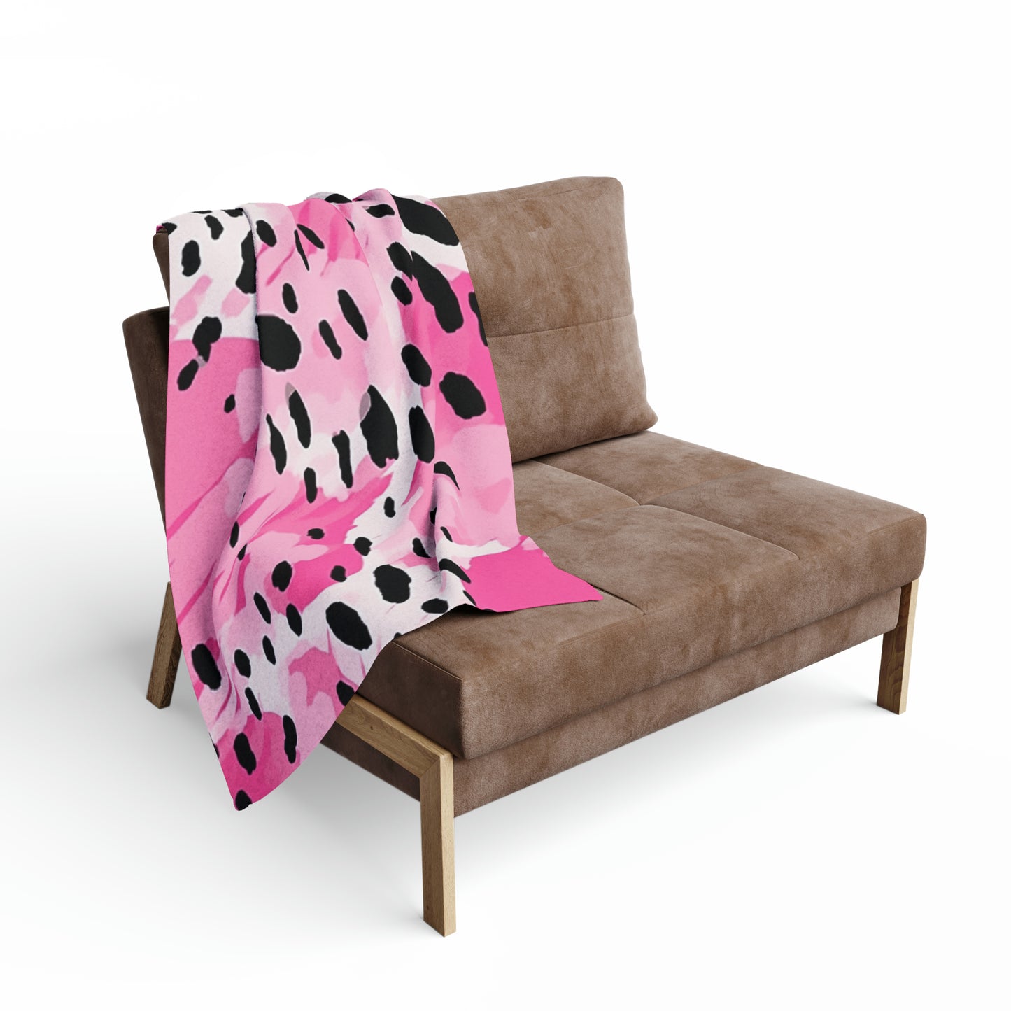 Arctic Fleece Blanket Pink Leopard Spots