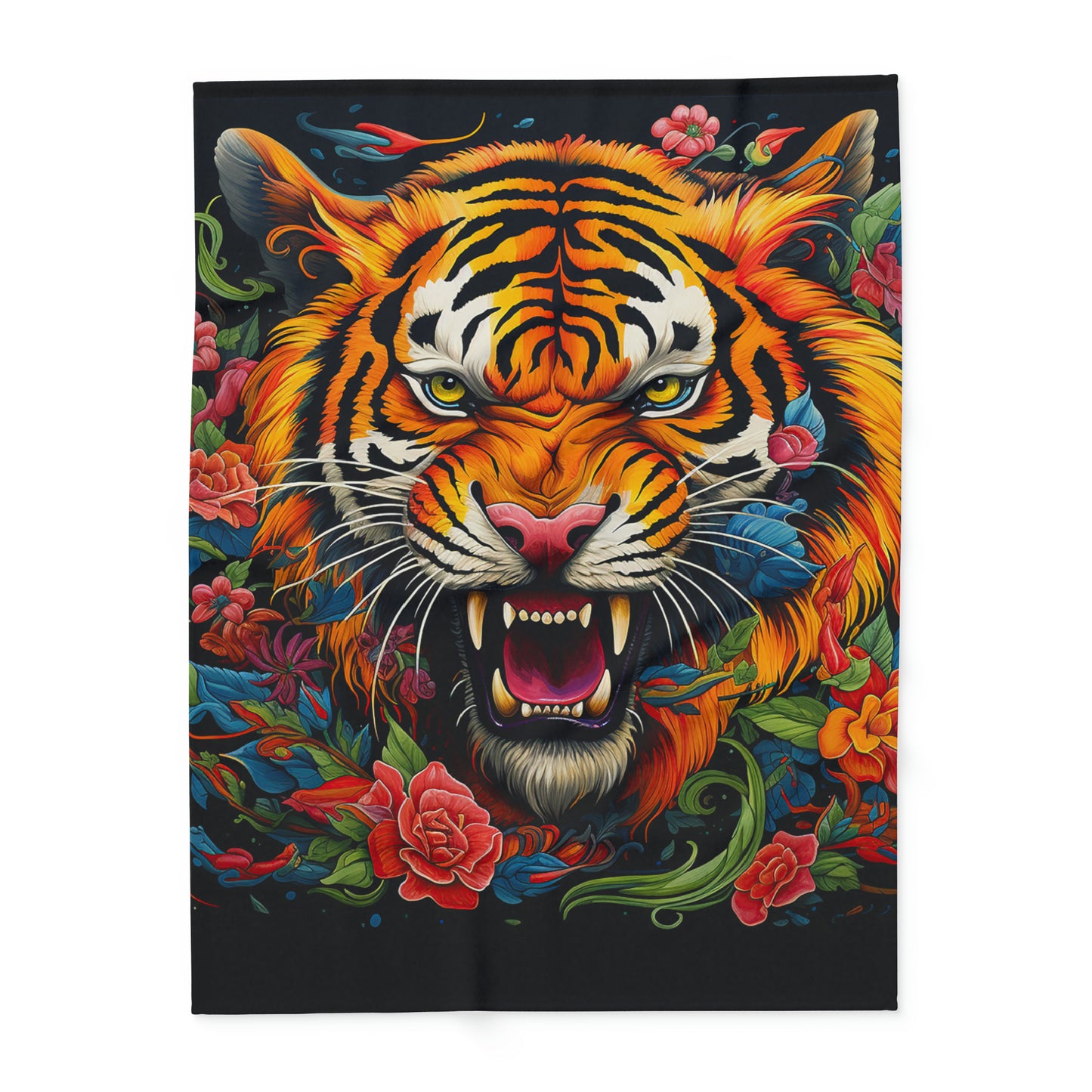 Arctic Fleece Blanket Graphic Graffiti Tiger