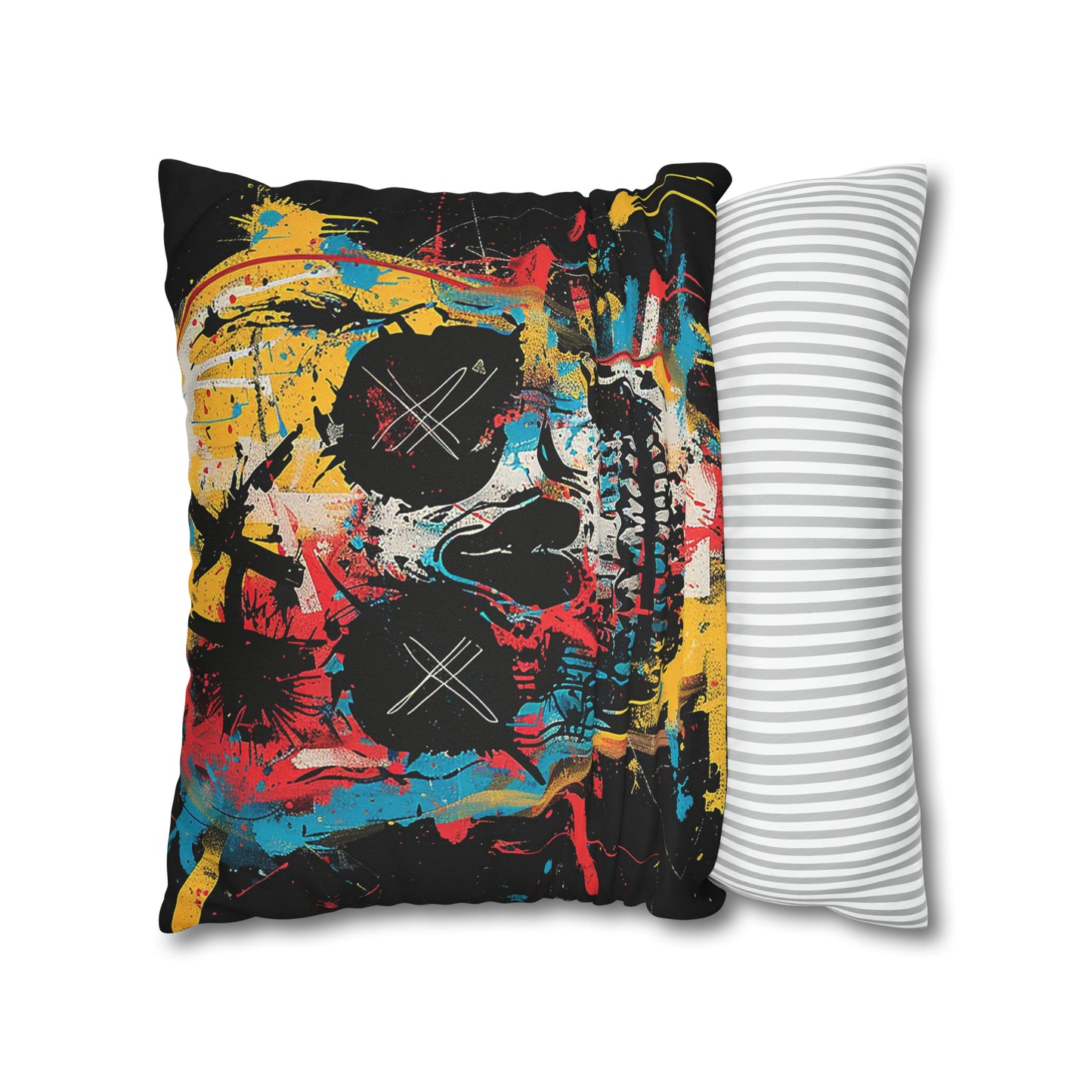 Spun Polyester Square Pillow Graphic Skull