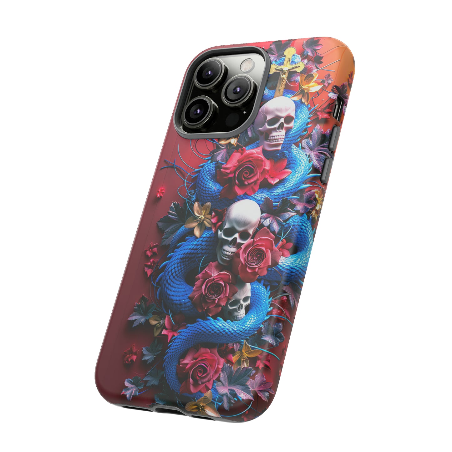 Tough Phone Case Skull and Snake