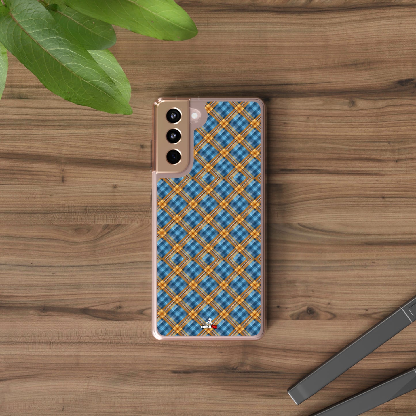 Clear Phone Cases Plaid Design