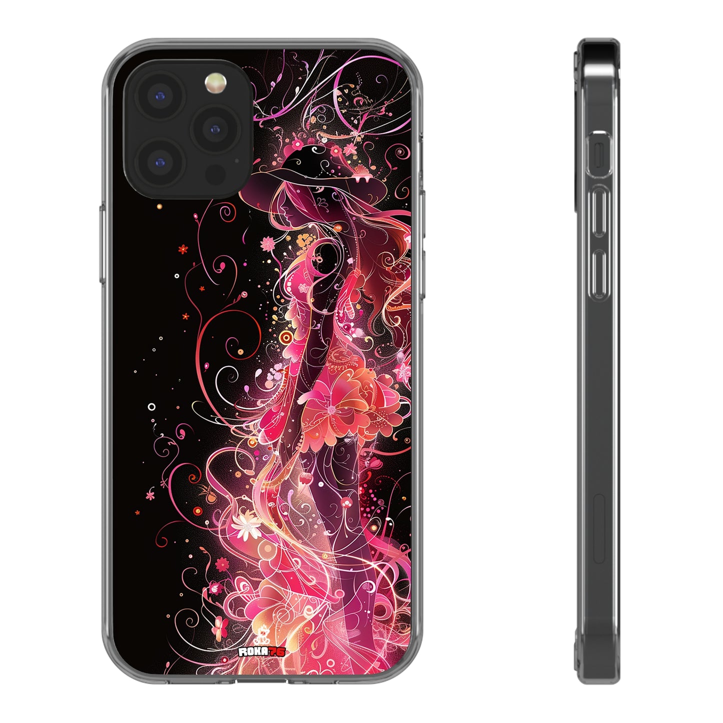 Clear Phone Cases Graphic Pink Lady