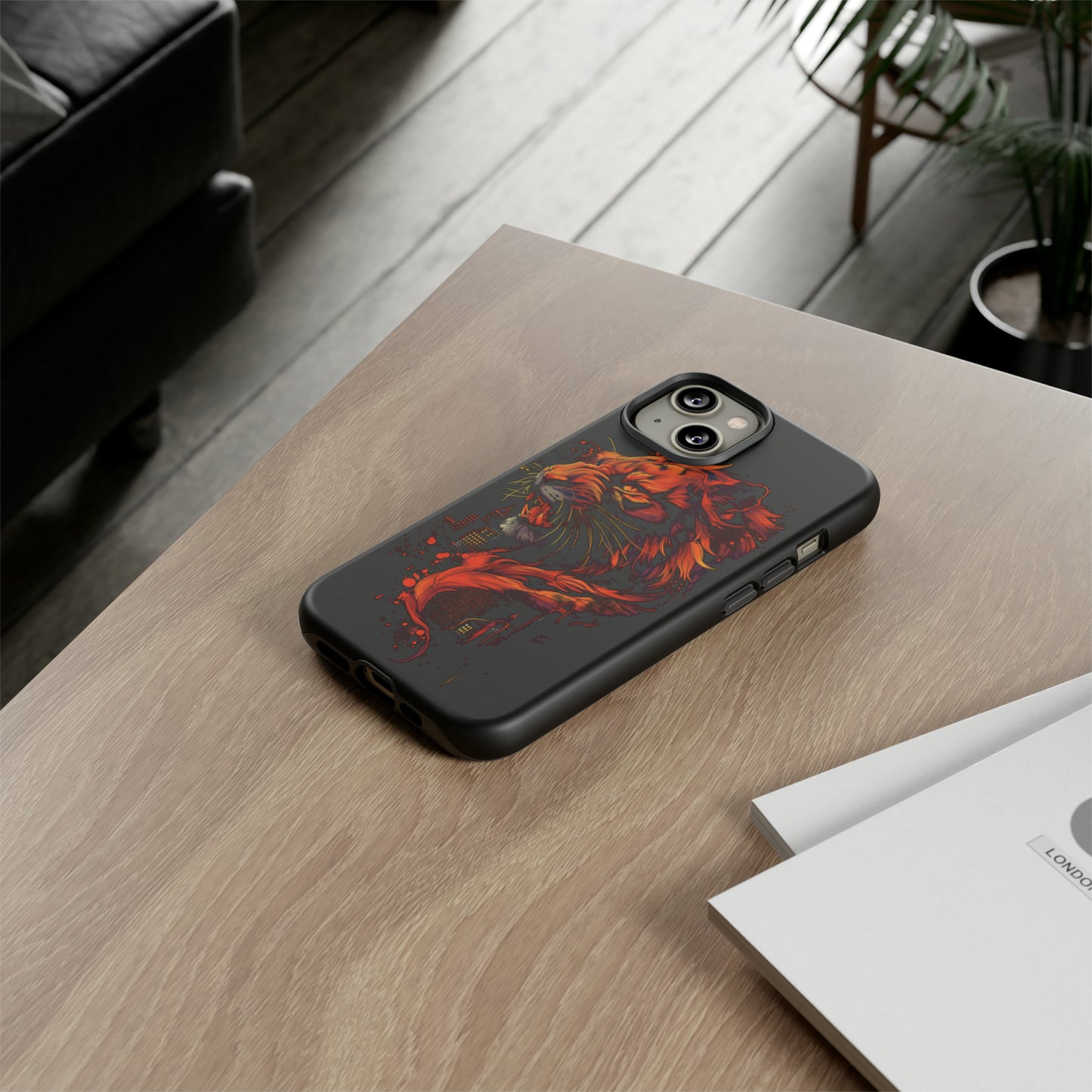 Tough Phone Case Tiger Orange and Black