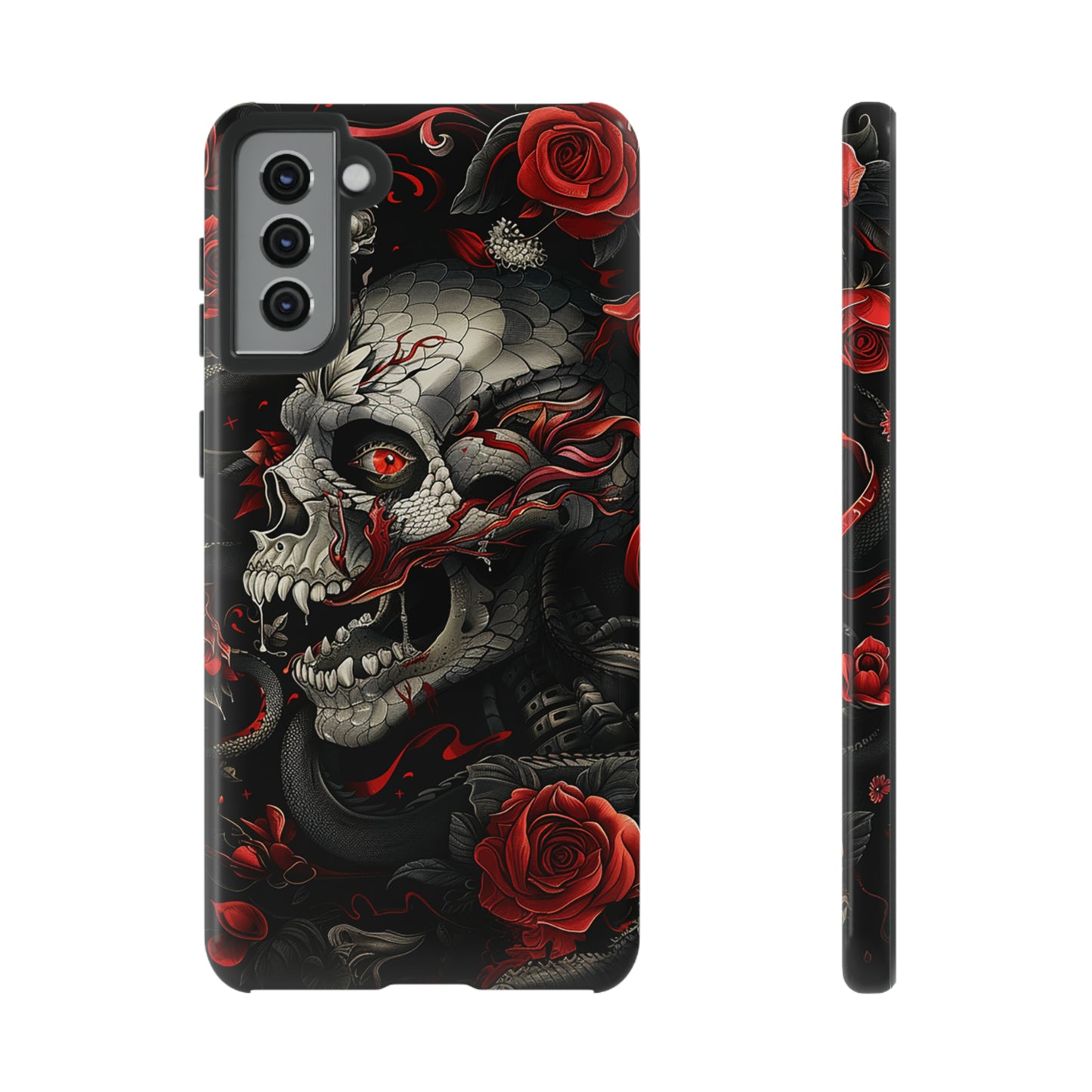 Tough Phone Case Skull and Rose 03