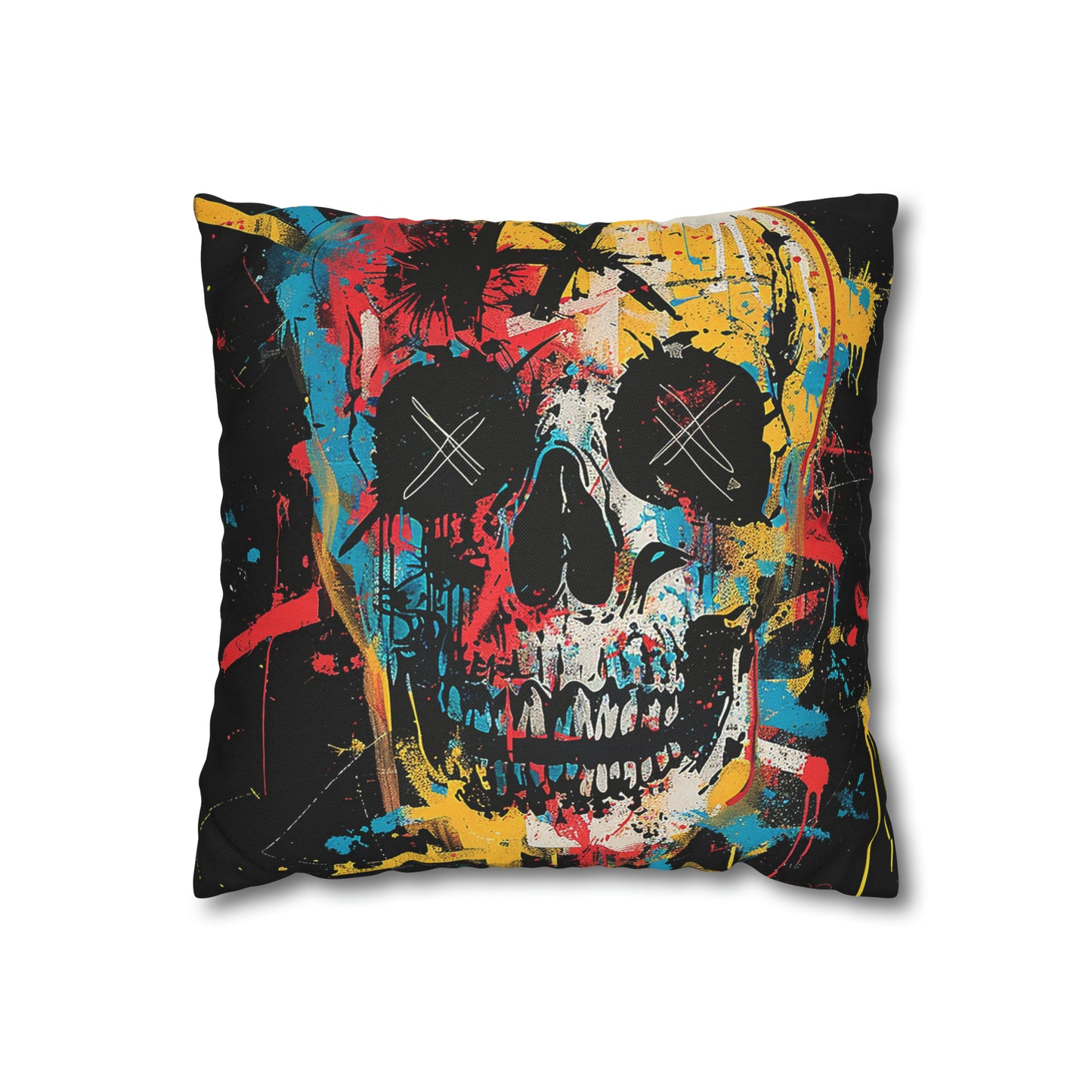 Spun Polyester Square Pillow Graphic Skull