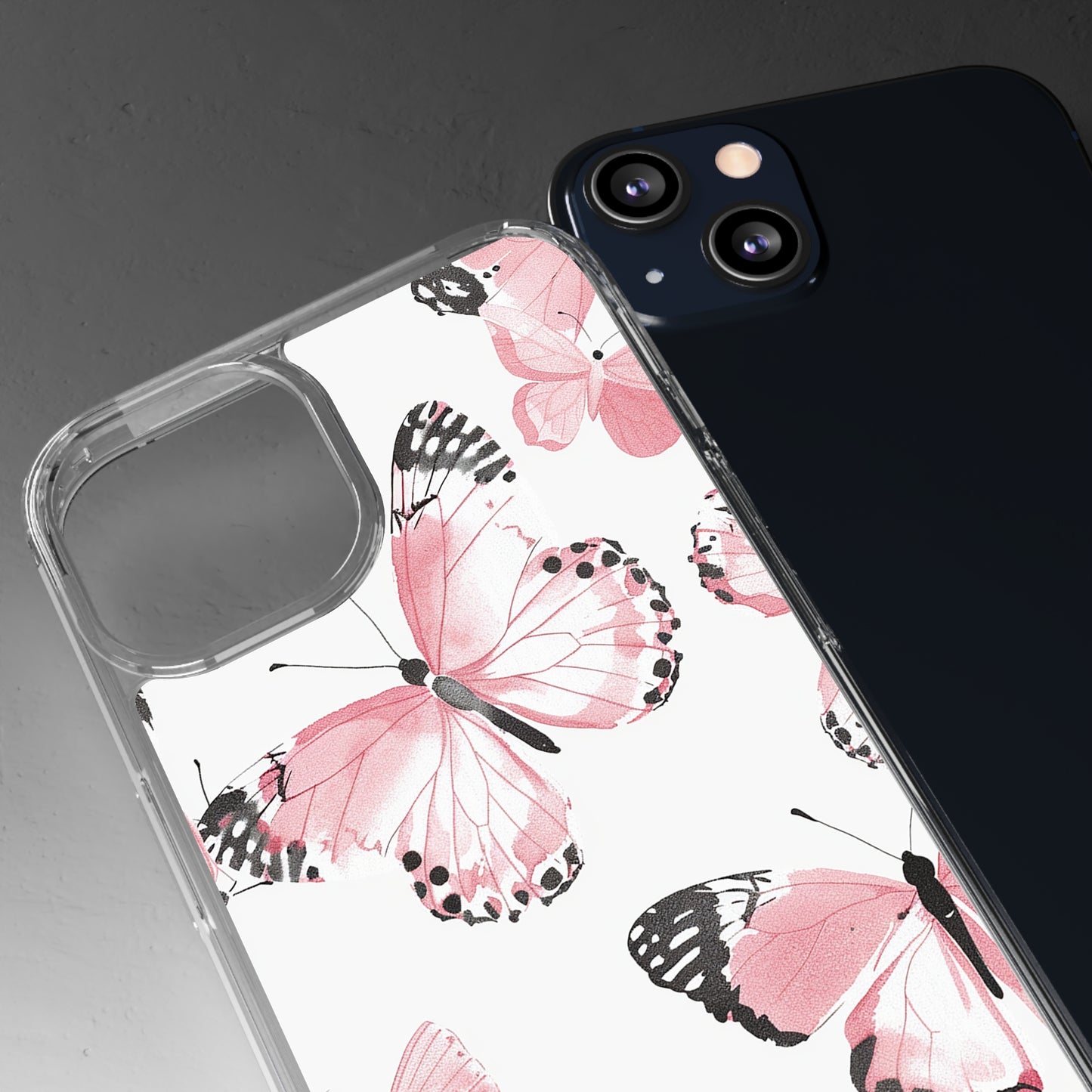 Clear Phone Cases Pink Butterfly