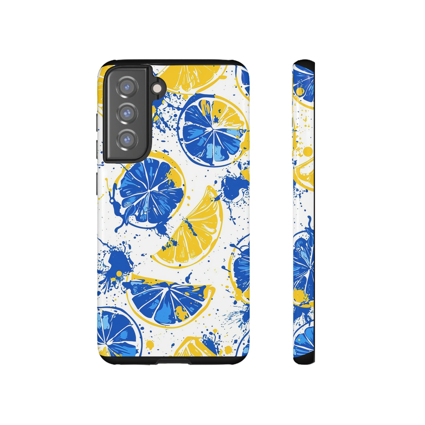 Tough Phone Case Lemon Blue and Yellow