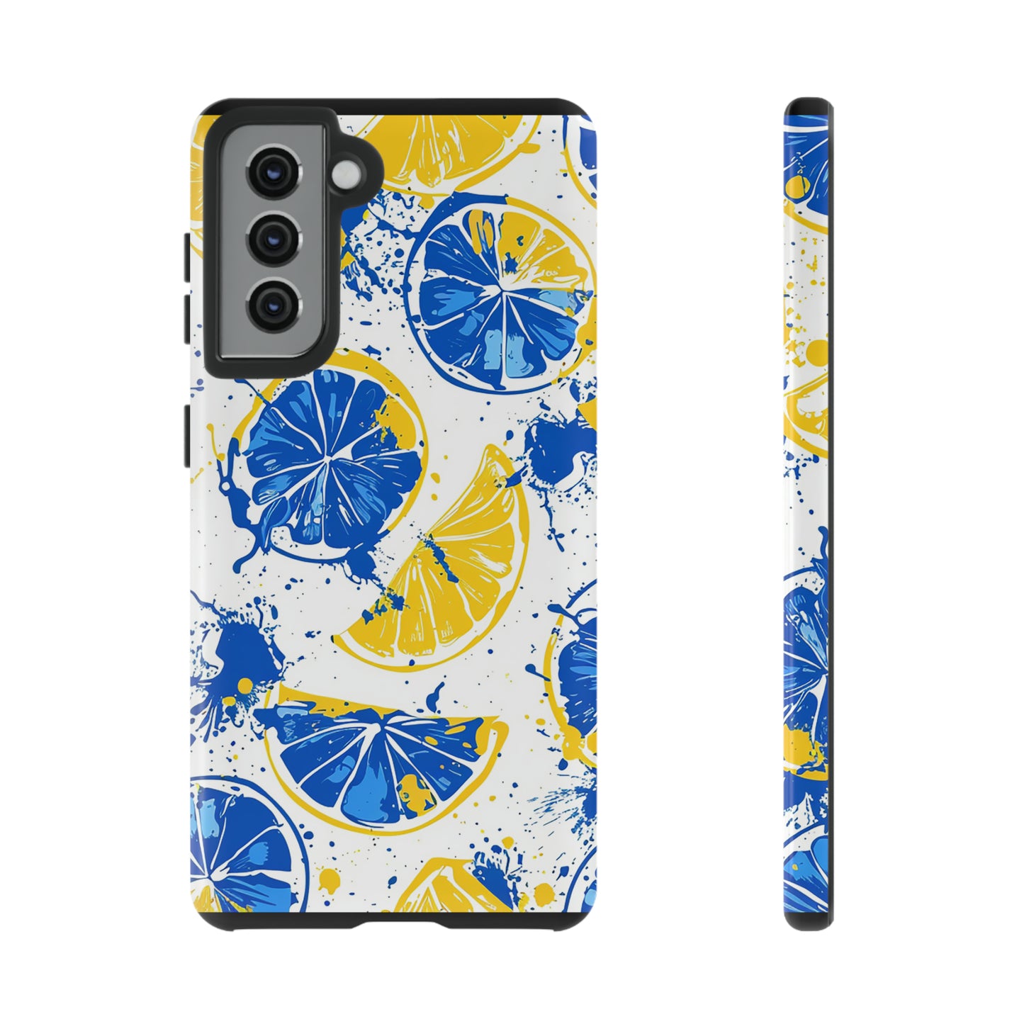 Tough Phone Case Lemon Blue and Yellow