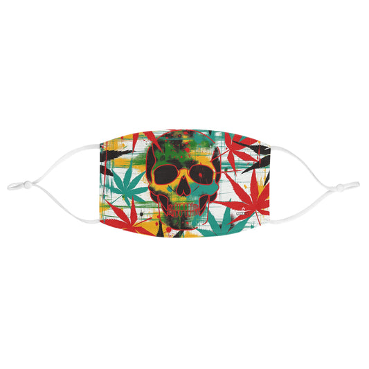 Fabric Face Mask Graphic Skull Cannabis