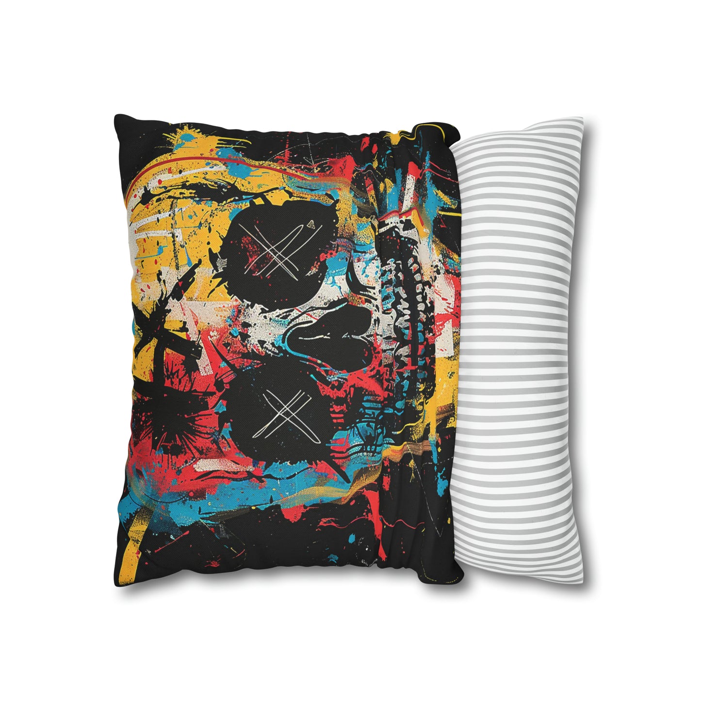 Spun Polyester Square Pillow Graphic Skull