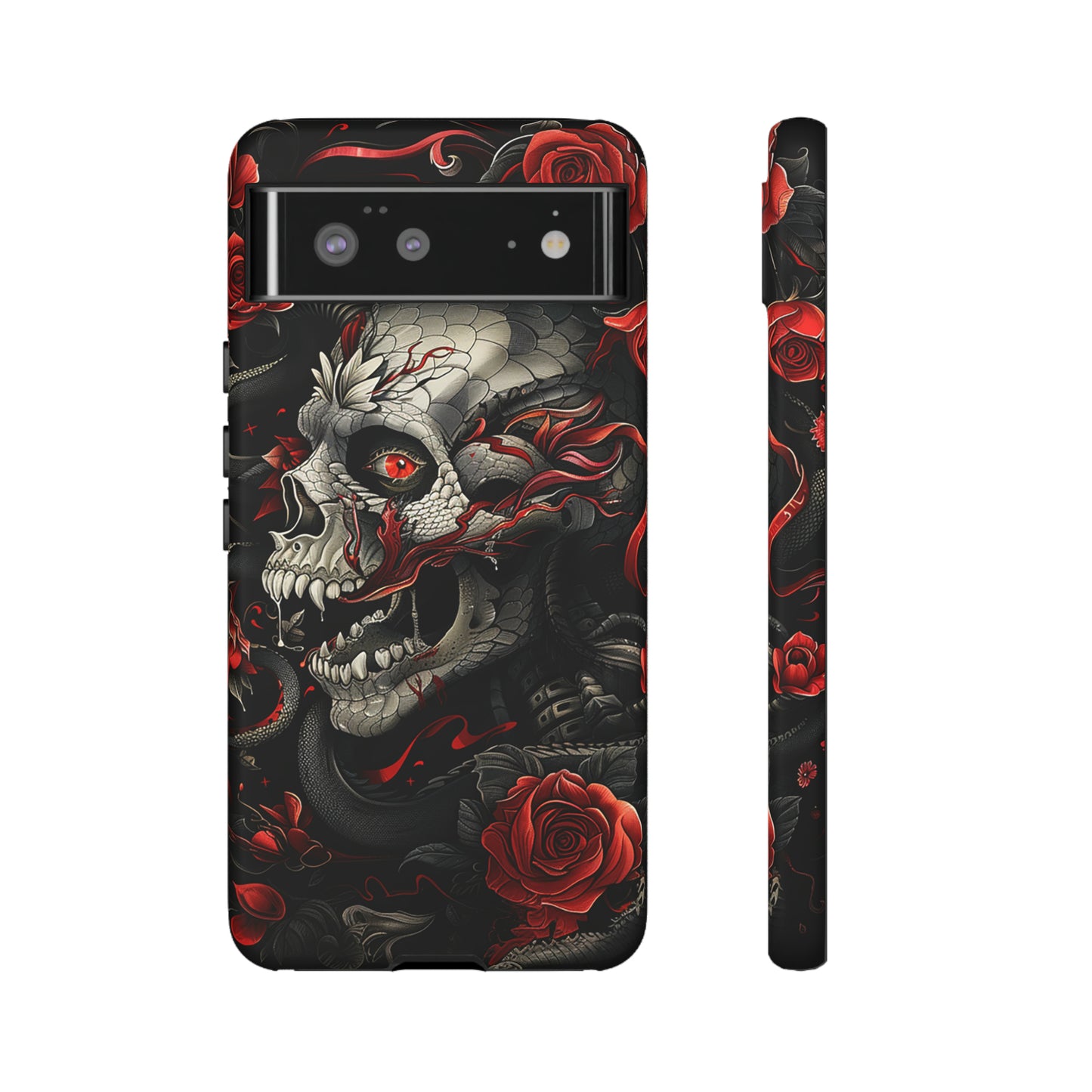 Tough Phone Case Skull and Rose 03