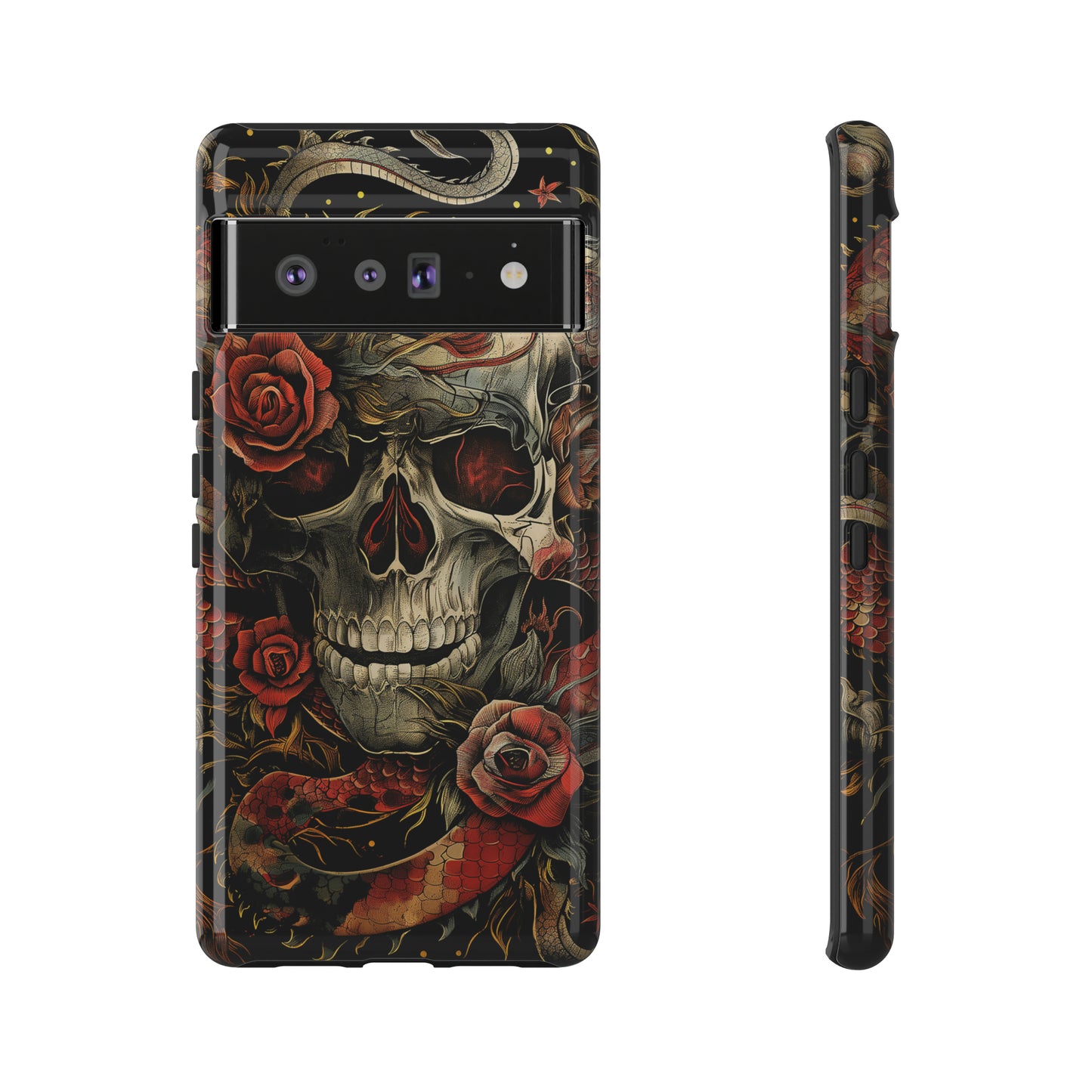 Tough Phone Case Skull and Rose 02