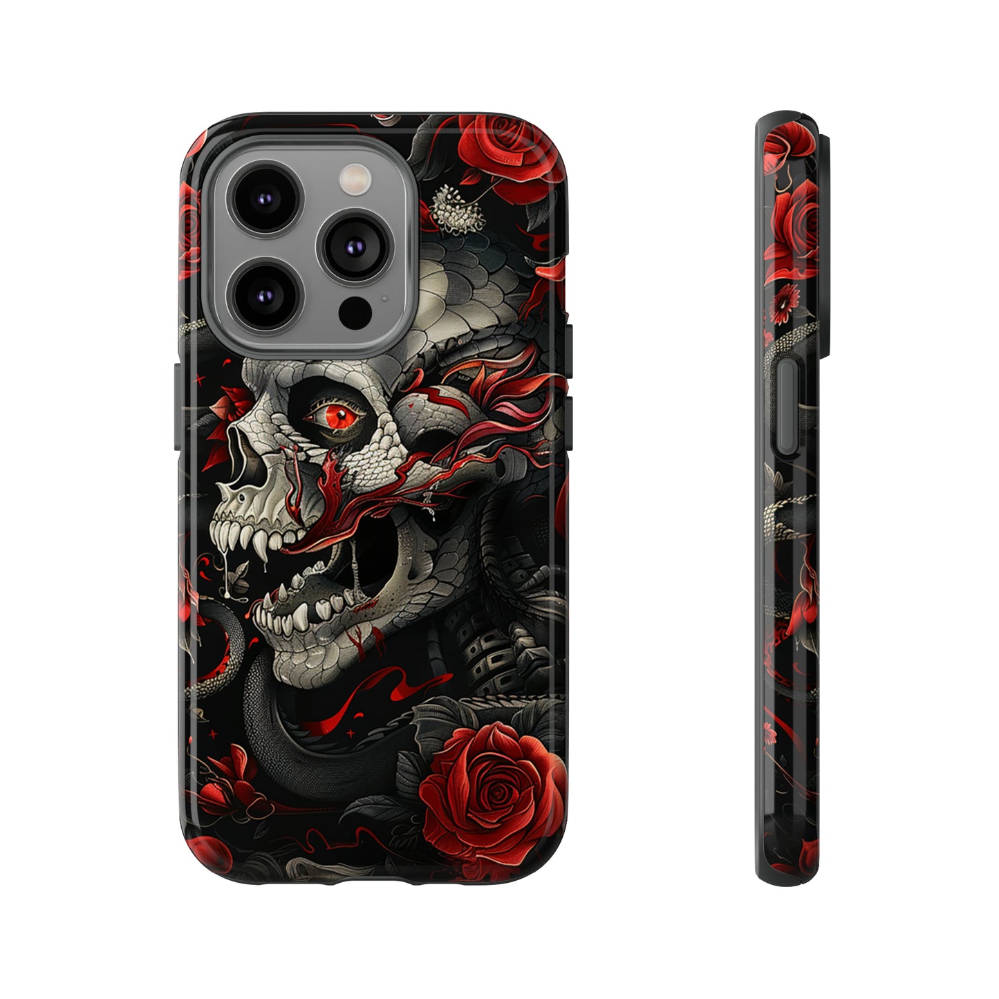 Tough Phone Case Skull and Rose 03