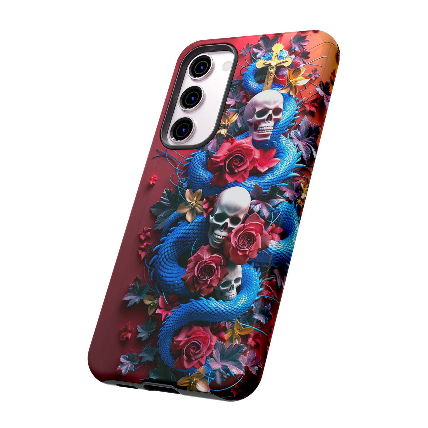 Tough Phone Case Skull and Snake