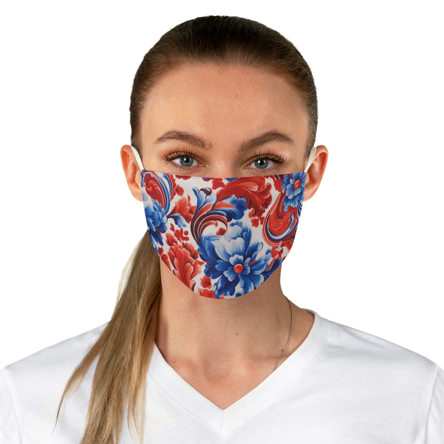 Fabric Face Mask Graphic Red White Blue