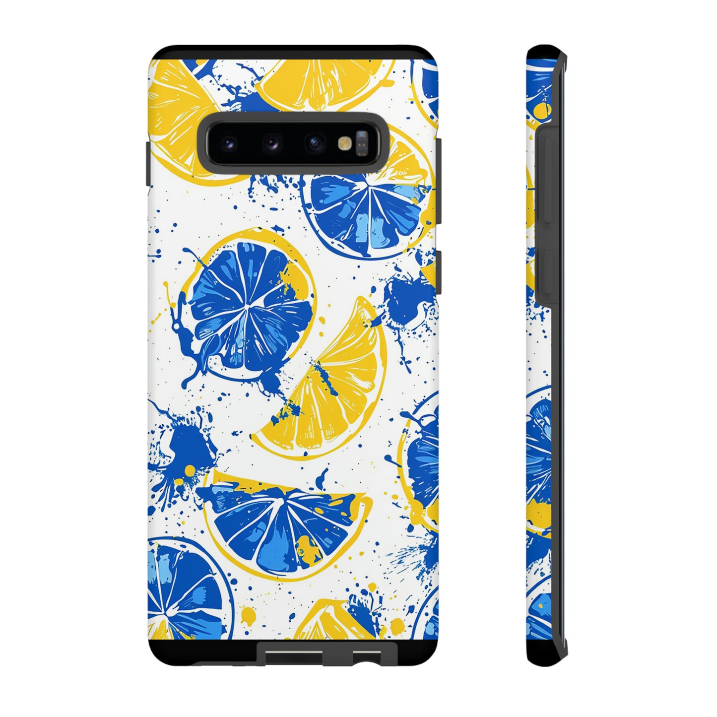 Tough Phone Case Lemon Blue and Yellow