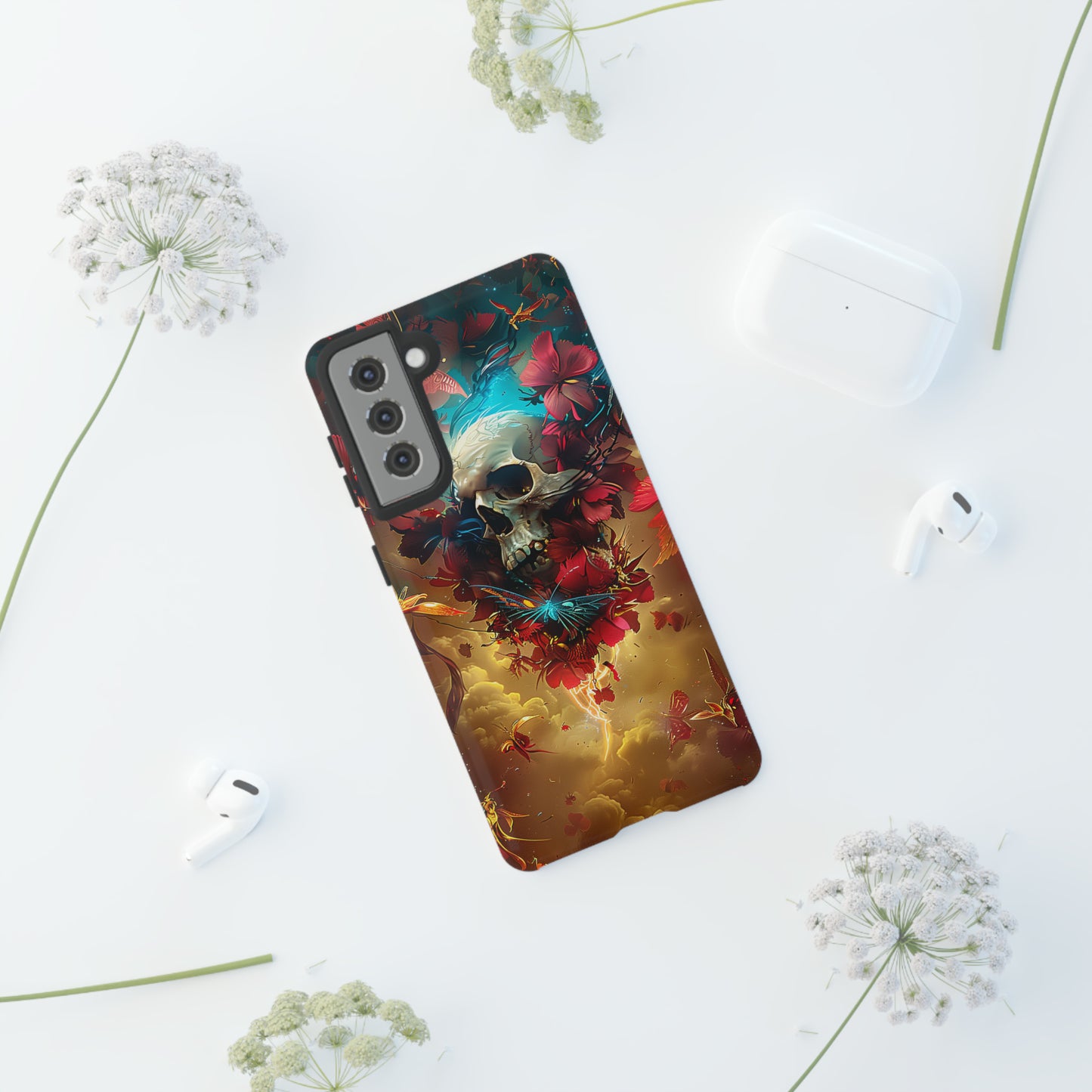 Tough Phone Cases Eternal Bloom Skull