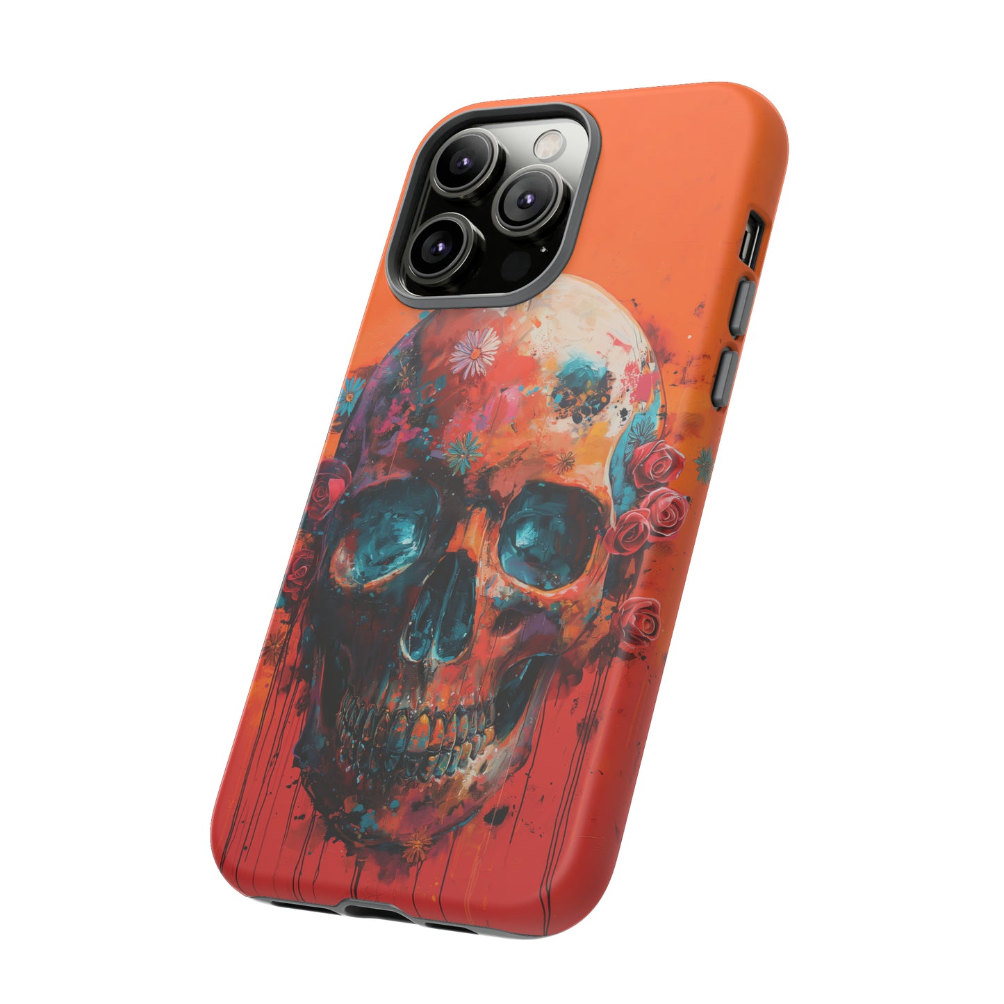 Tough Phone Case Orange Skull