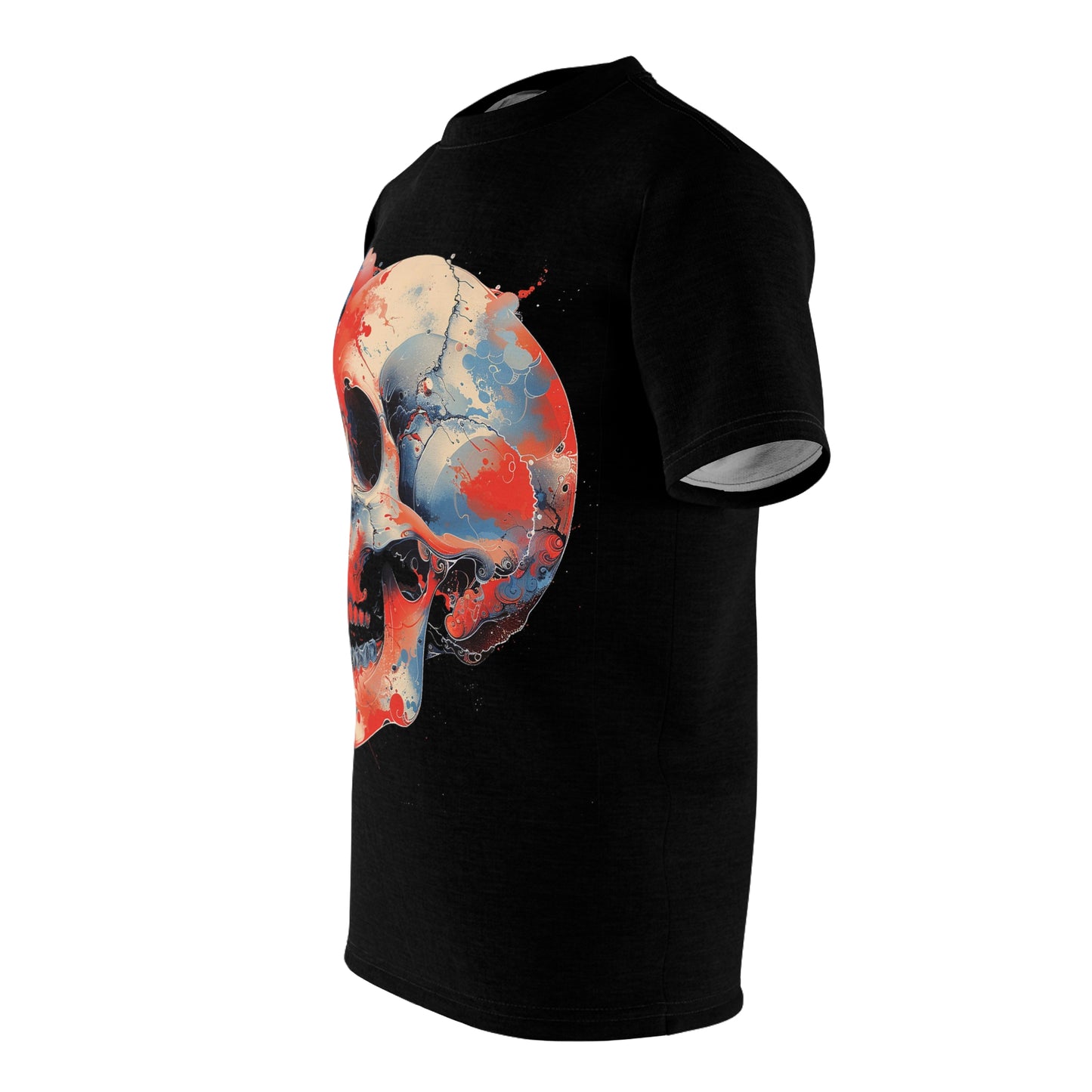 Red Blue Skull Graphic Tee