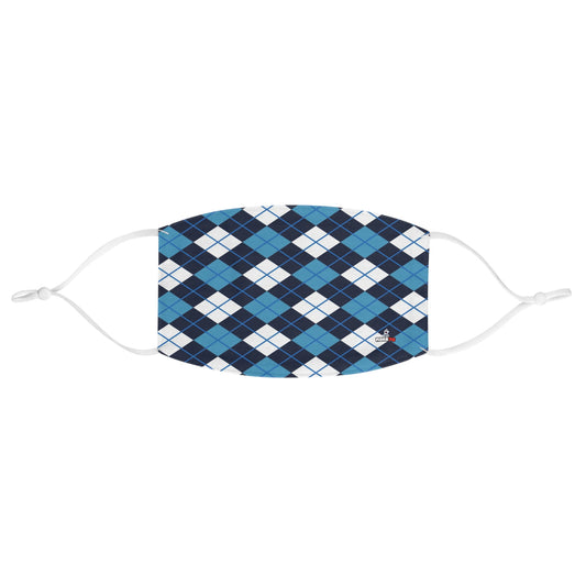 Fabric Face Mask Graphic Blue White