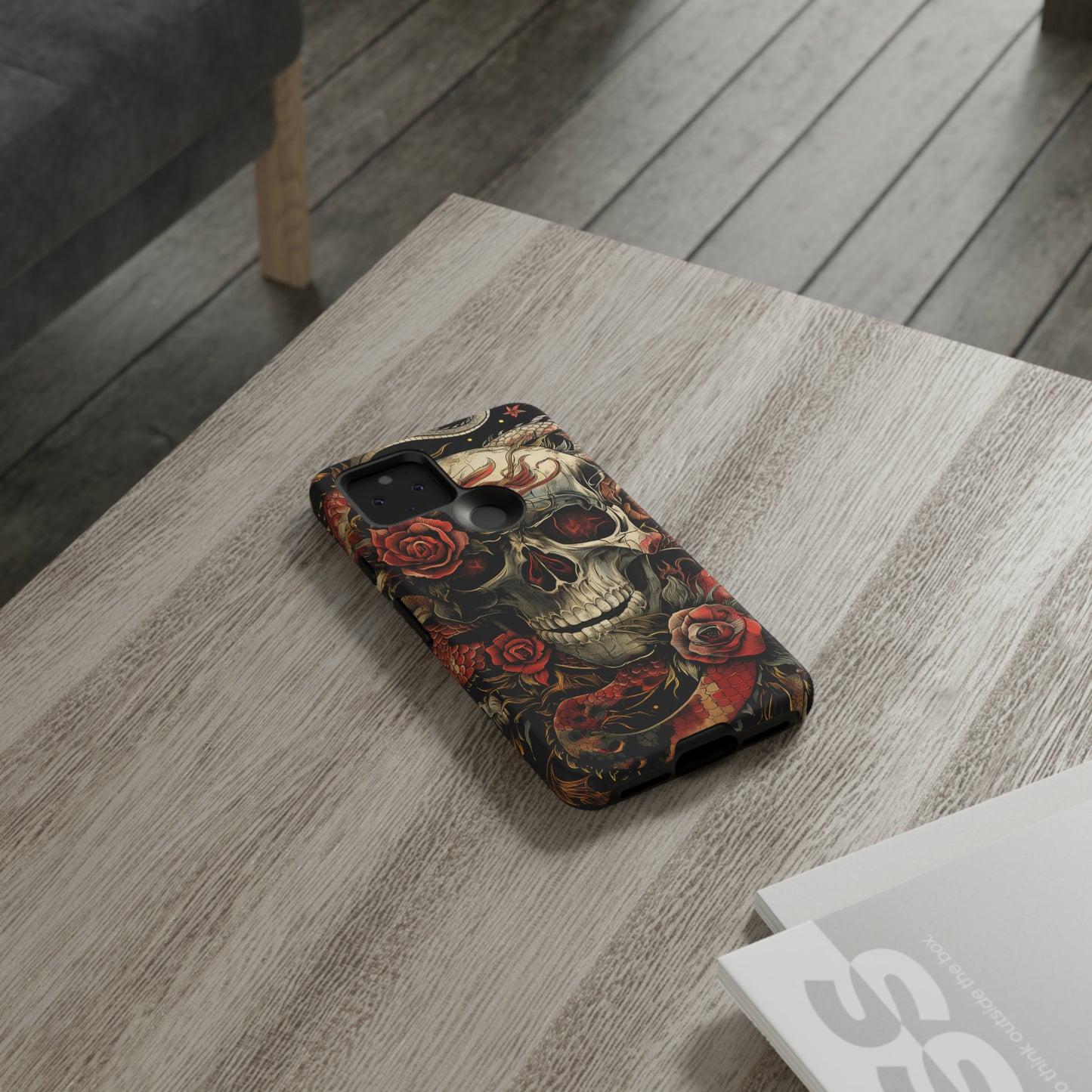 Tough Phone Case Skull and Rose 02