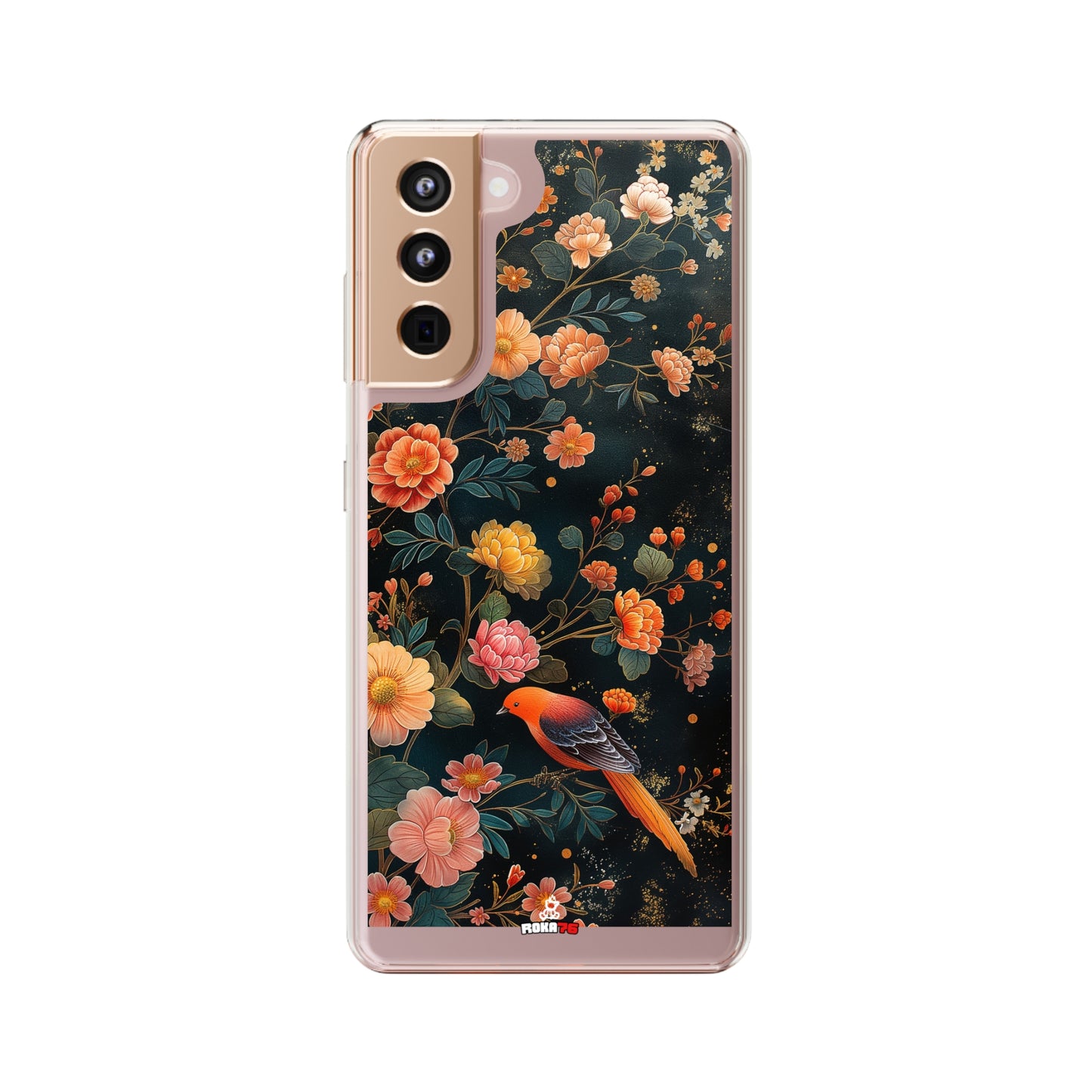 Clear Phone Cases Flower Bird Design