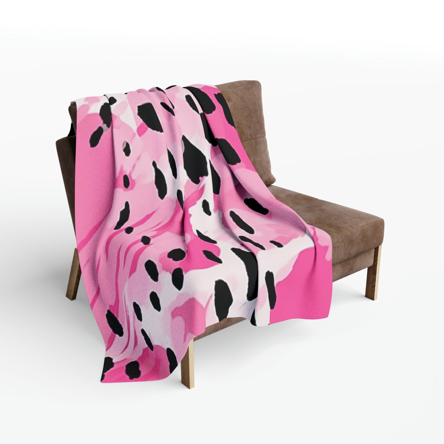 Arctic Fleece Blanket Pink Leopard Spots