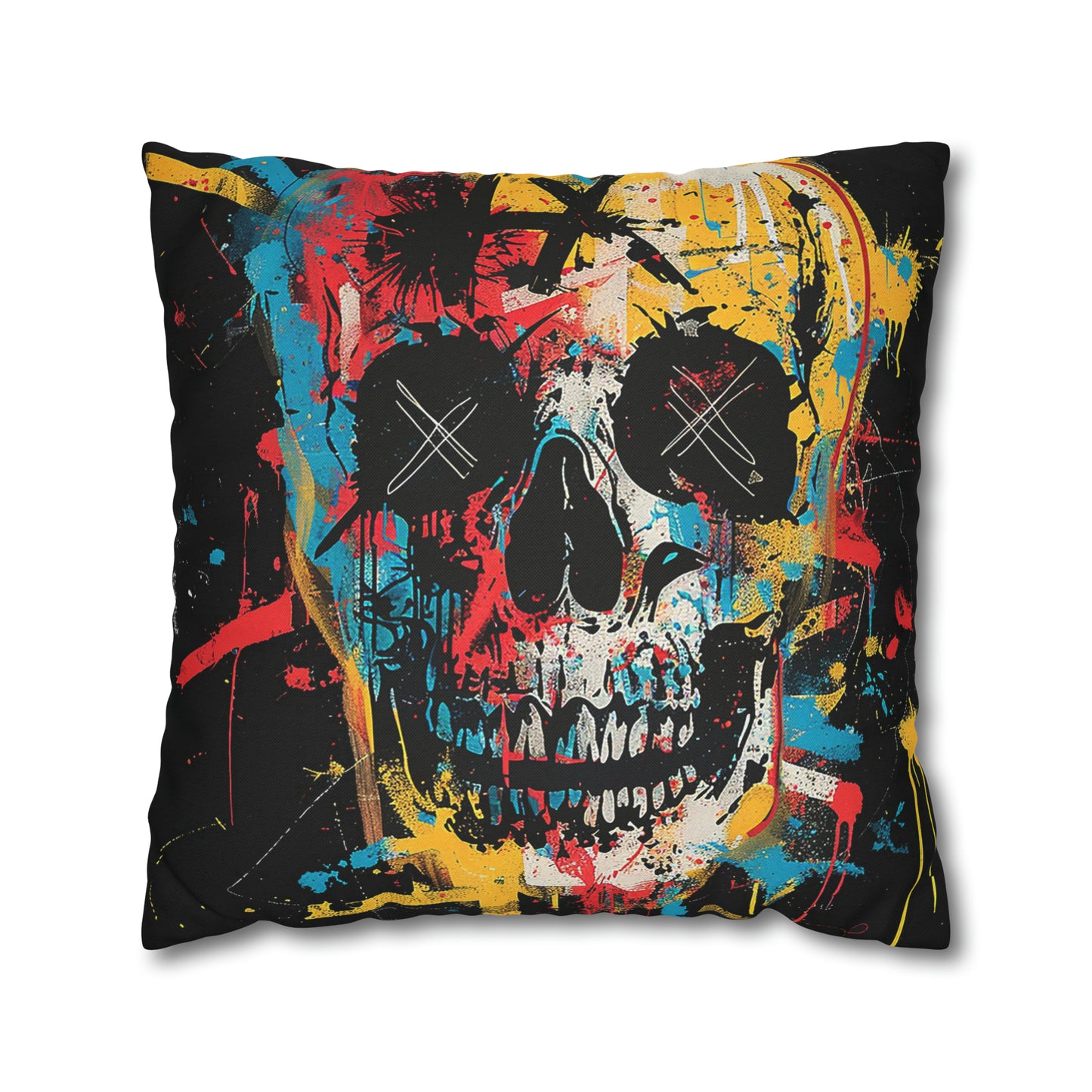 Spun Polyester Square Pillow Graphic Skull