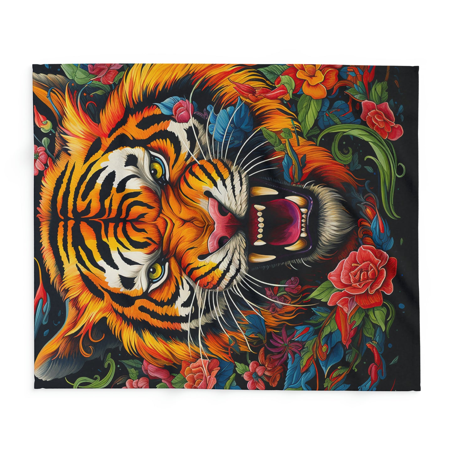 Arctic Fleece Blanket Graphic Graffiti Tiger